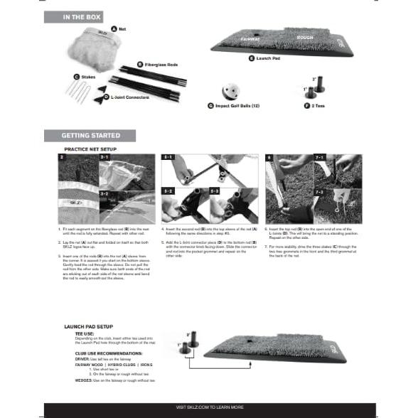 Kit de Golf en Casa SKLZ con Red 2.13m, Pelotas y Plataforma