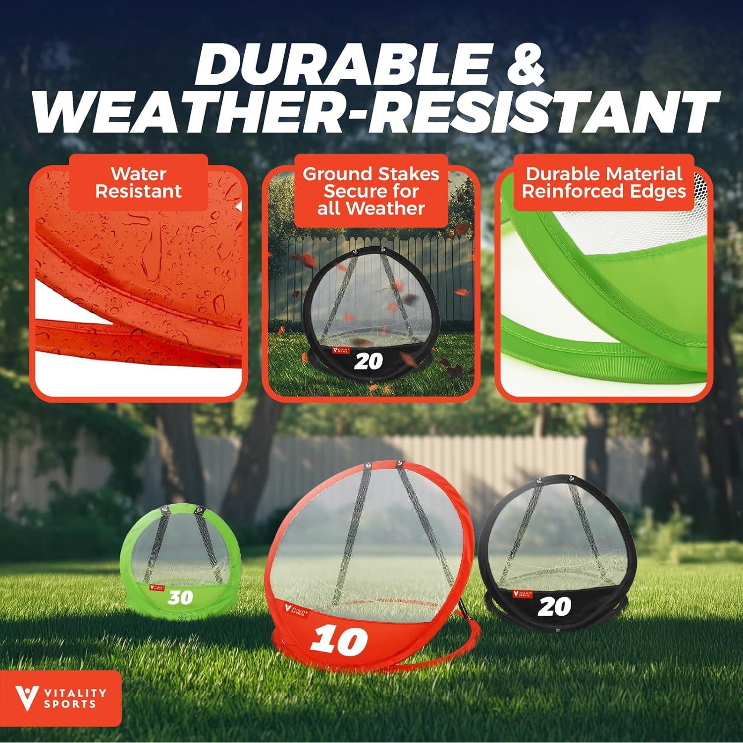 Juego de Chipping de Golf Vitality Sports - 3 Redes y Alfombrilla