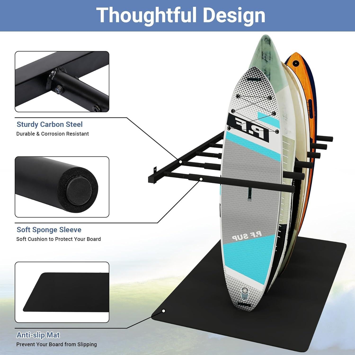 Soporte de Tabla de Surf Neorexon 6 Brazos Montaje Pared