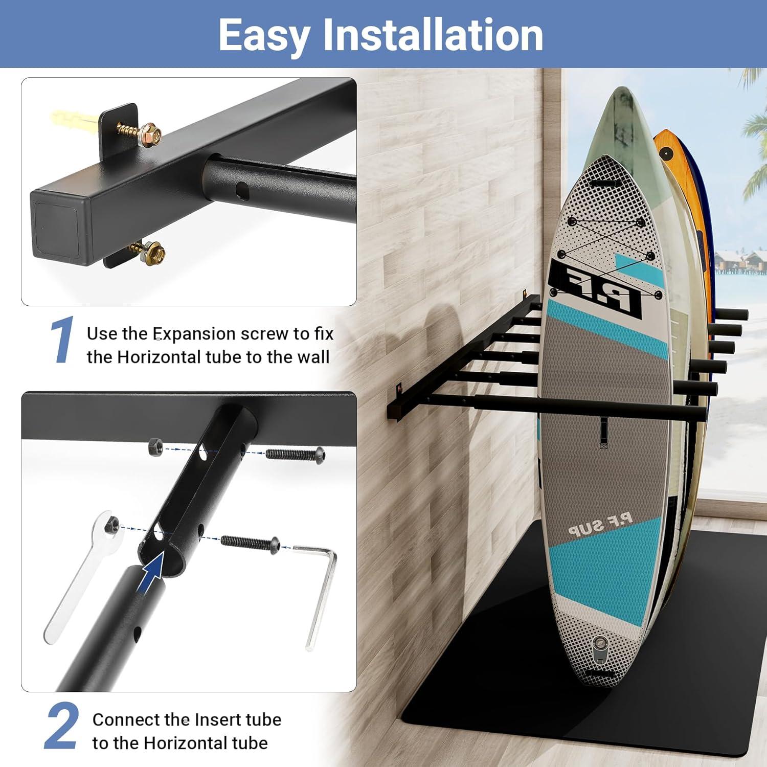 Soporte de Tabla de Surf Neorexon 6 Brazos Montaje Pared