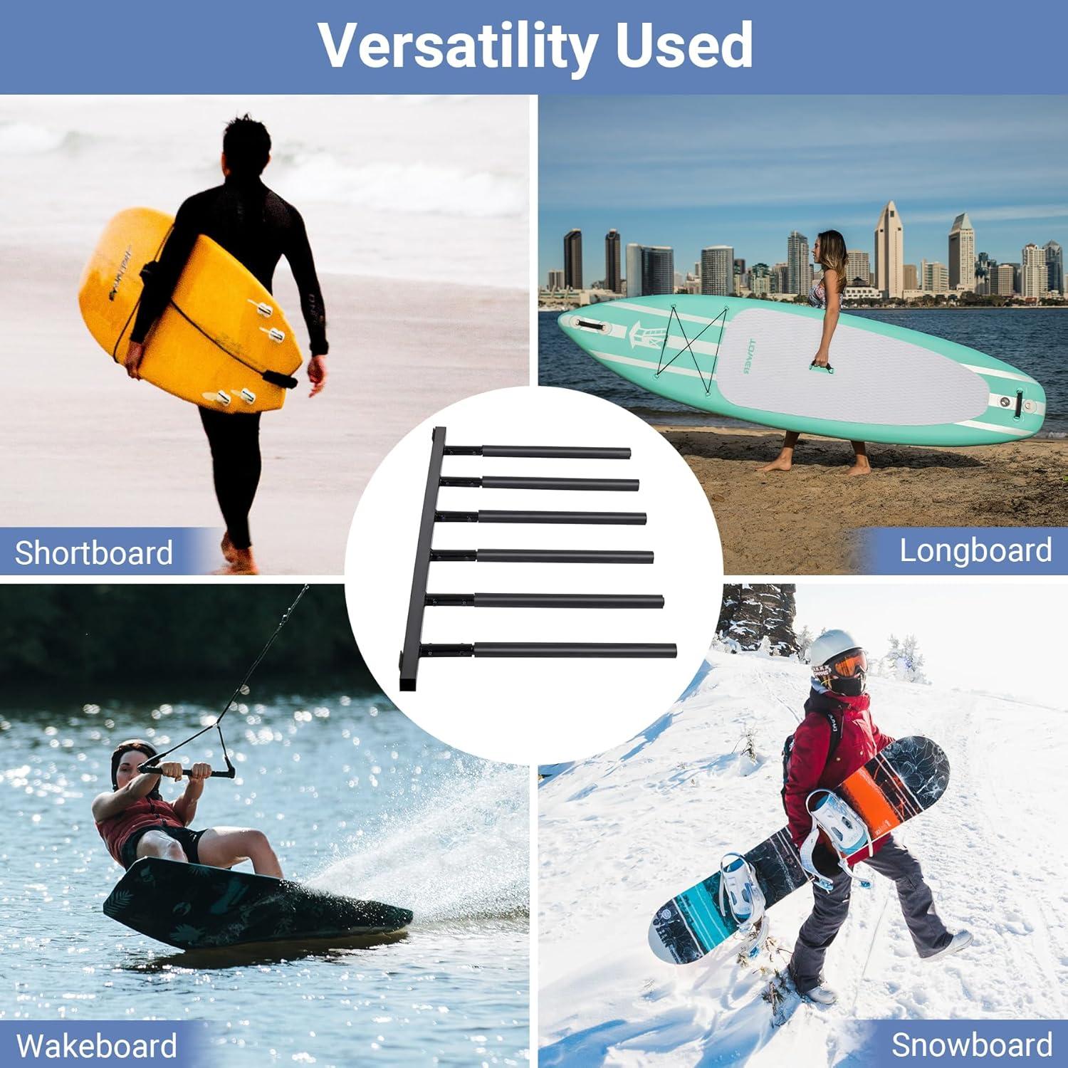 Soporte de Tabla de Surf Neorexon 6 Brazos Montaje Pared