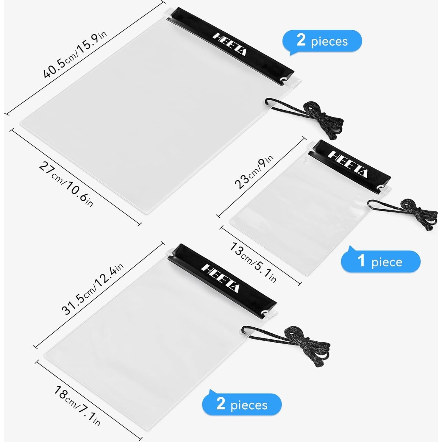 HEETA Paquete de 5 Bolsas Secas Impermeables 40.4x26.9cm