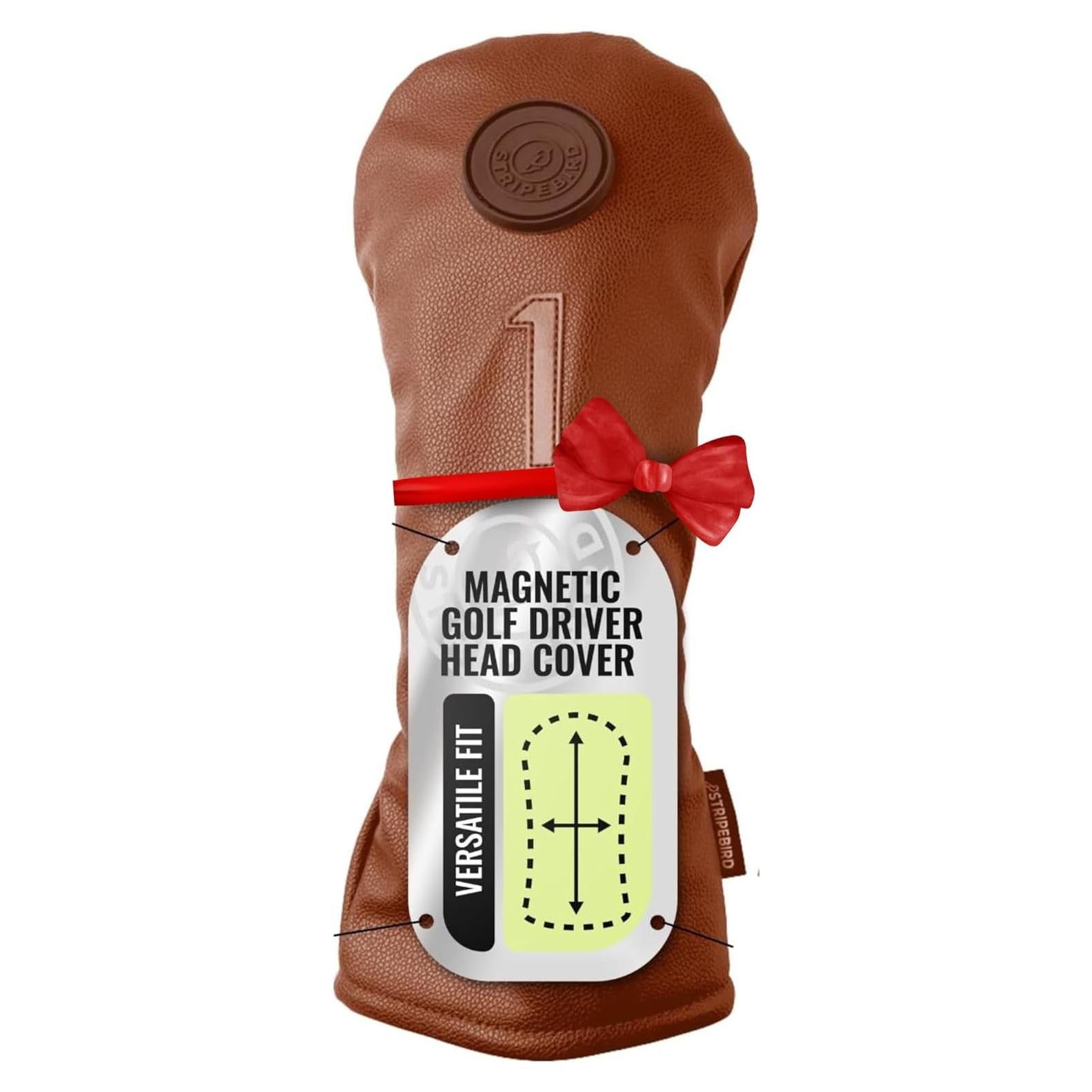 Funda Magnética para Driver de Golf Stripebird - Cuero Marrón