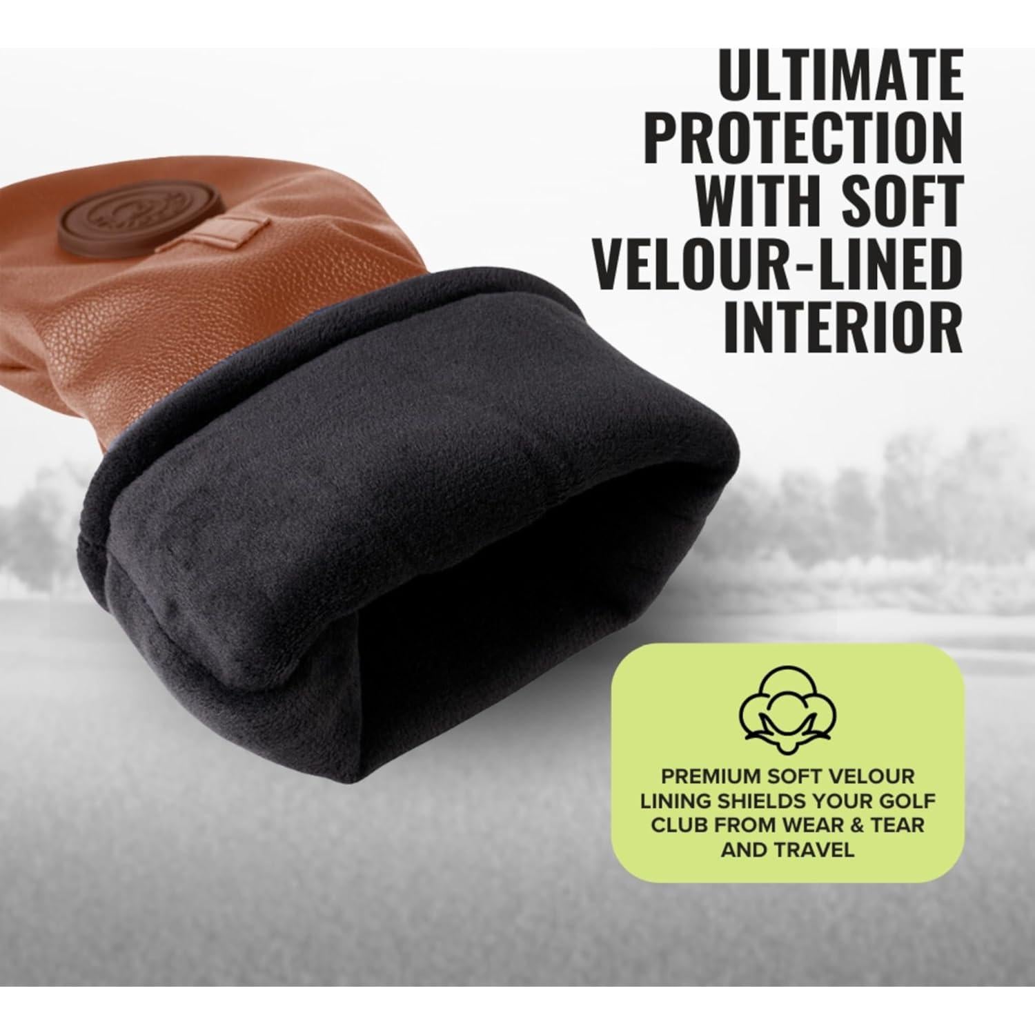 Funda Magnética para Driver de Golf Stripebird - Cuero Marrón