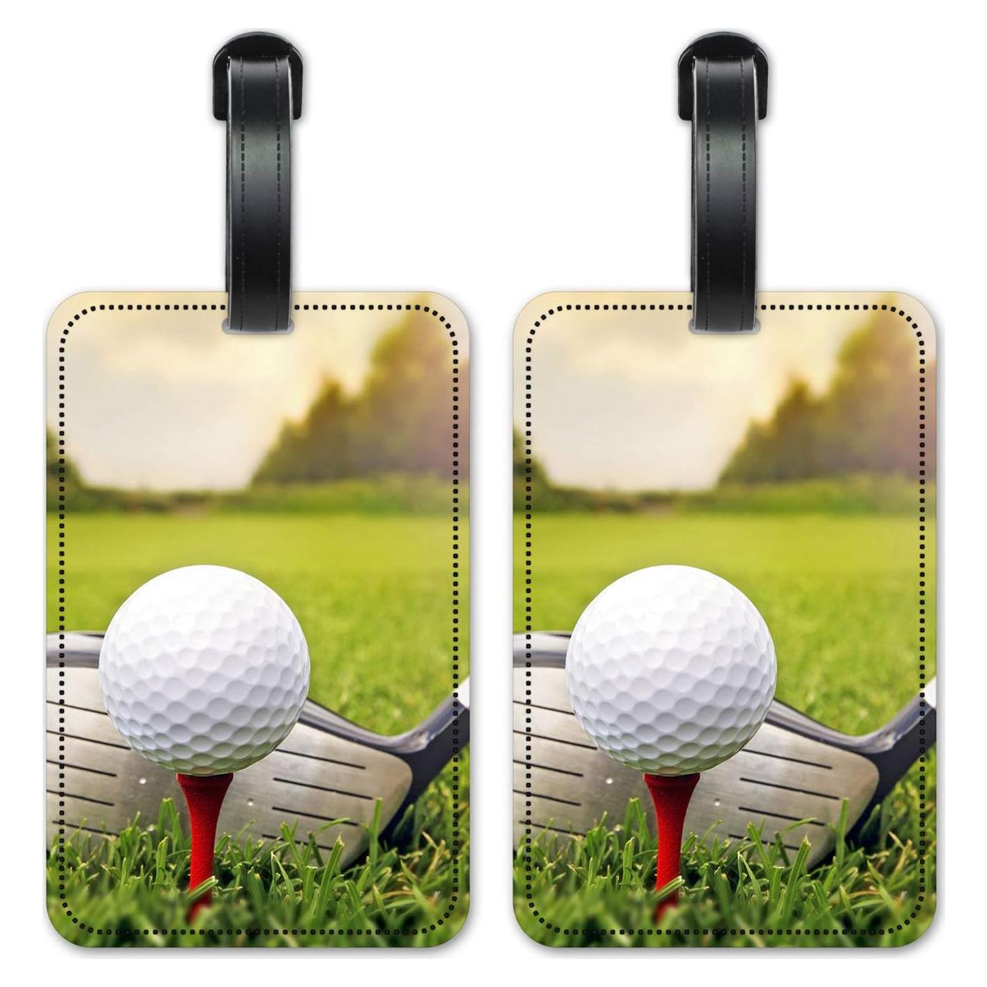 Set de 2 Etiquetas de Equipaje Art Plates Golf Club y Pelota
