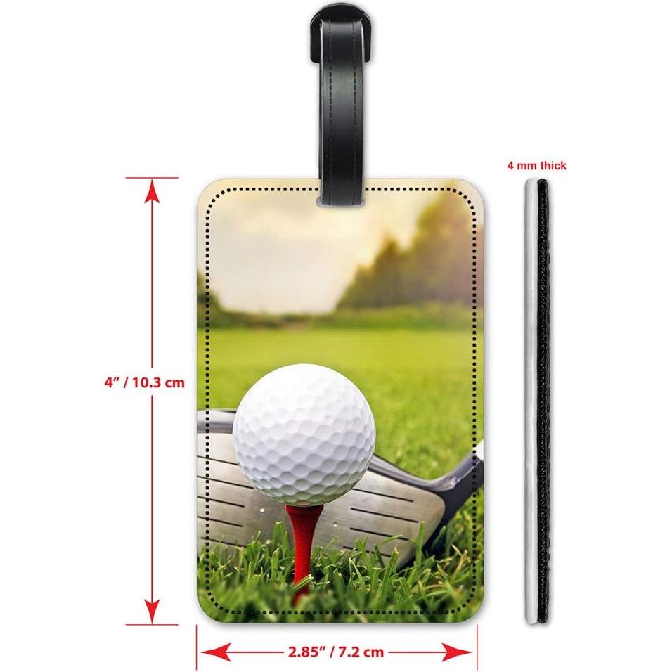 Set de 2 Etiquetas de Equipaje Art Plates Golf Club y Pelota