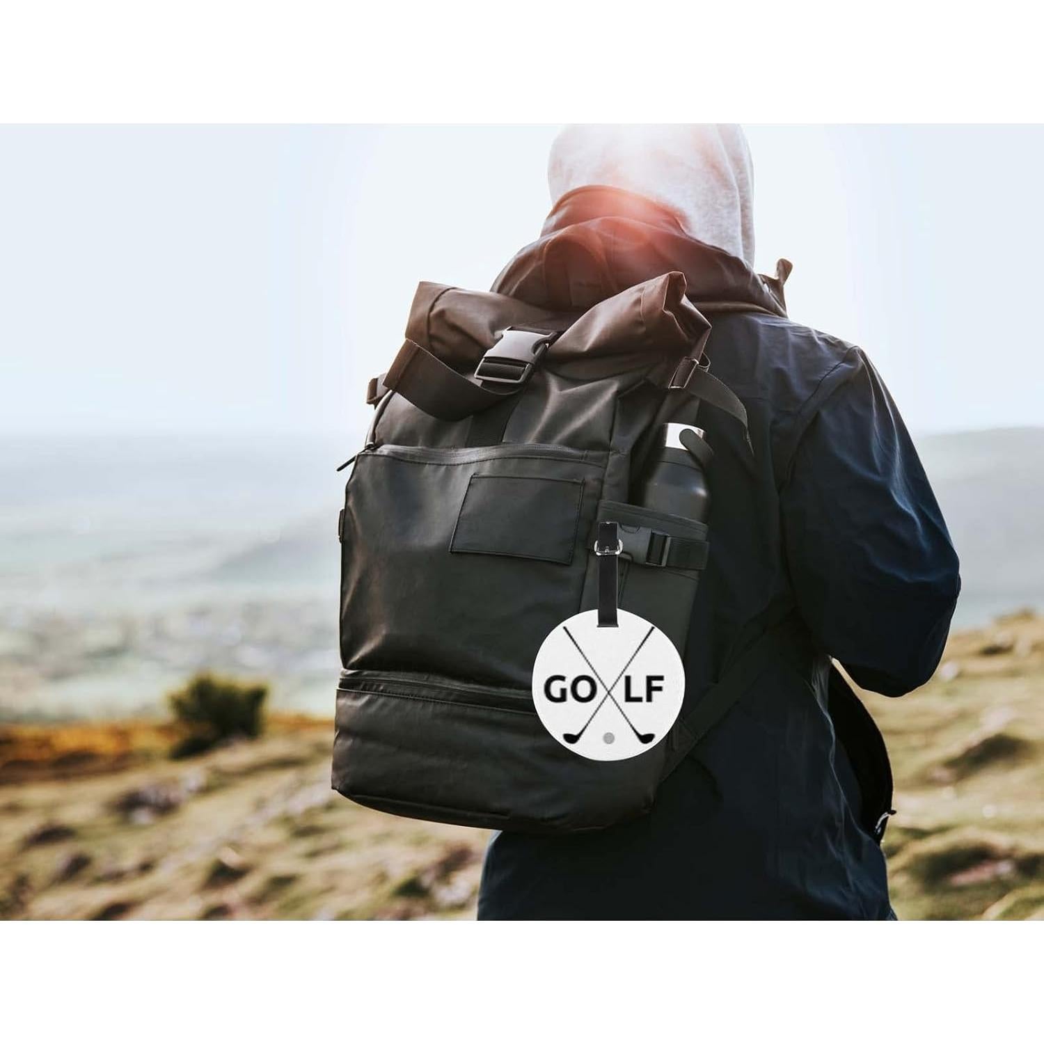 Etiqueta de Equipaje Redonda TKS MITLAN de Cuero PU Golf