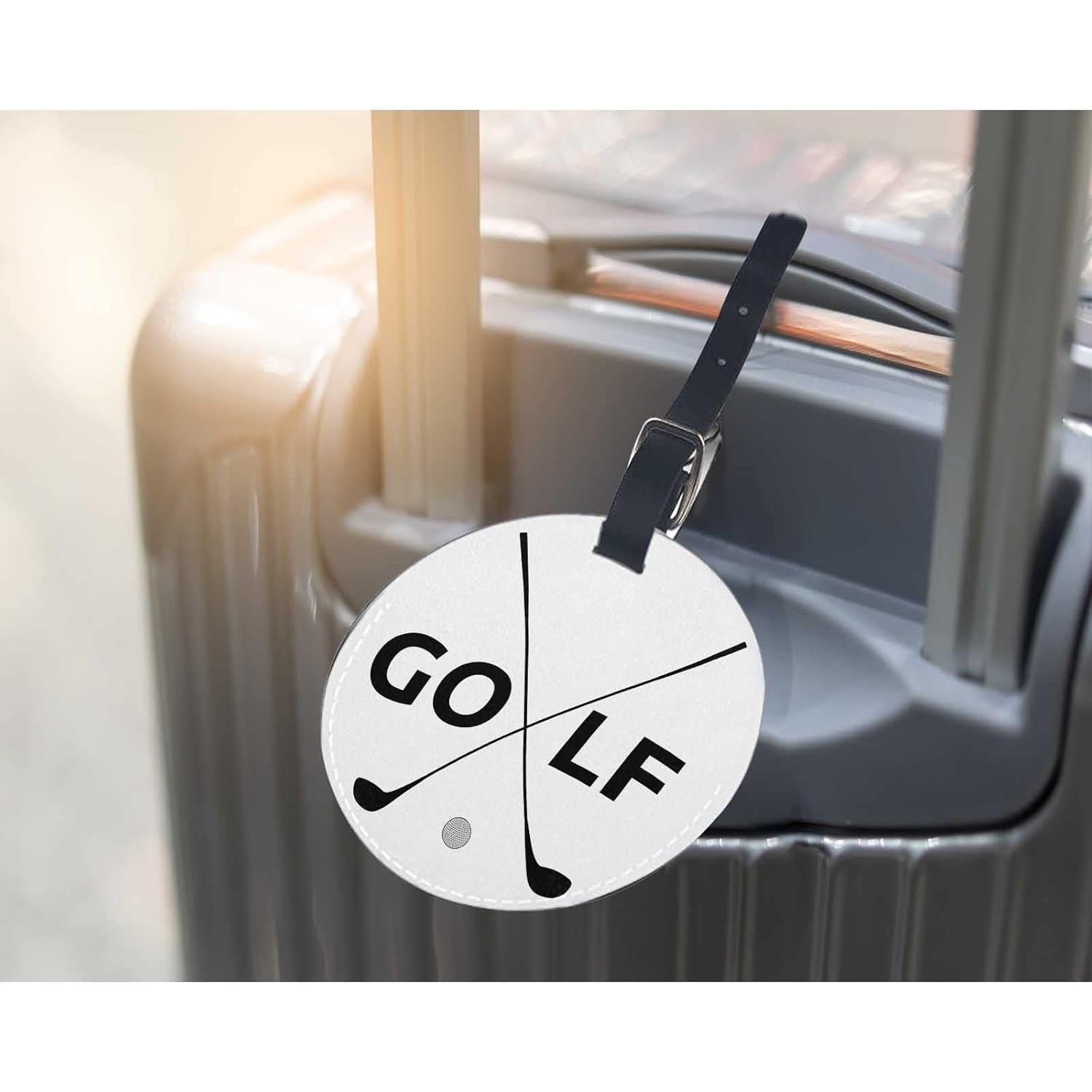 Etiqueta de Equipaje Redonda TKS MITLAN de Cuero PU Golf