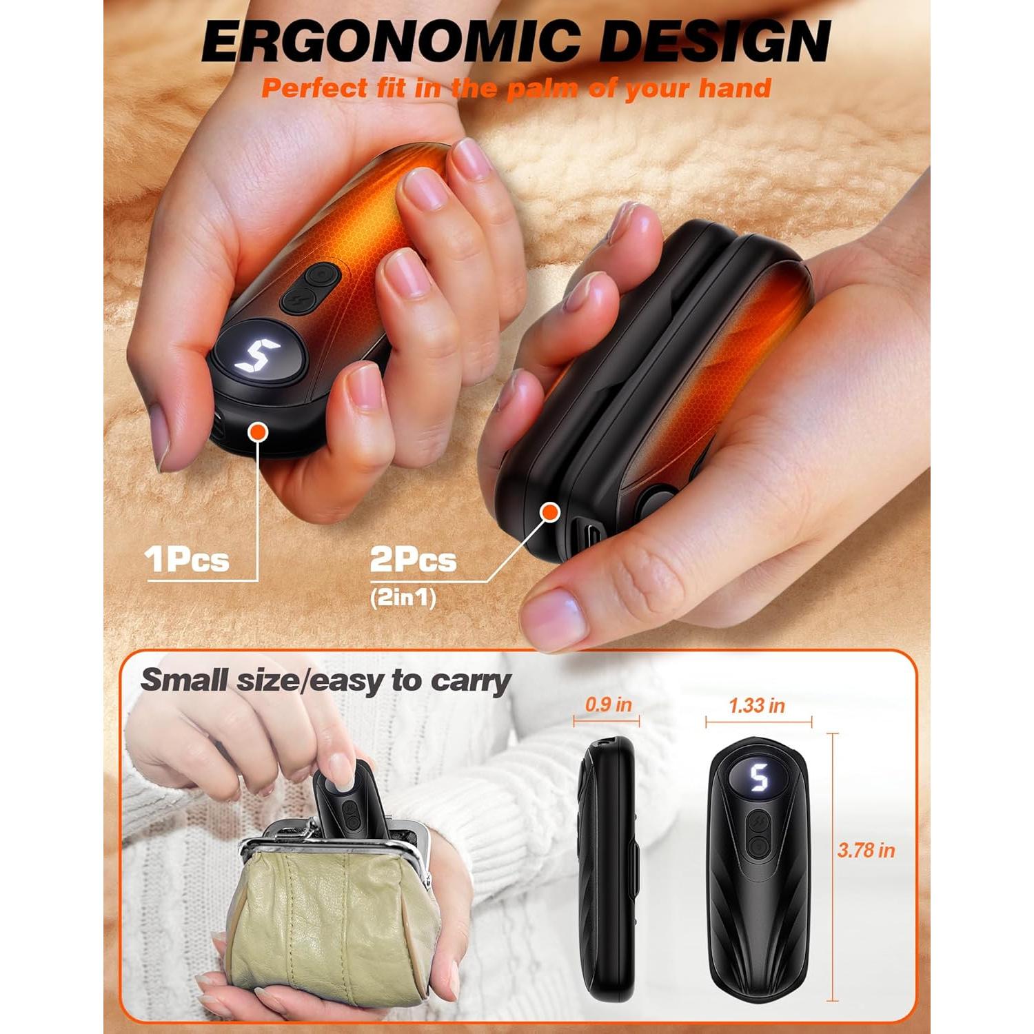 Calentadores de Manos Recargables Funaudio 6000mAh 2 en 1