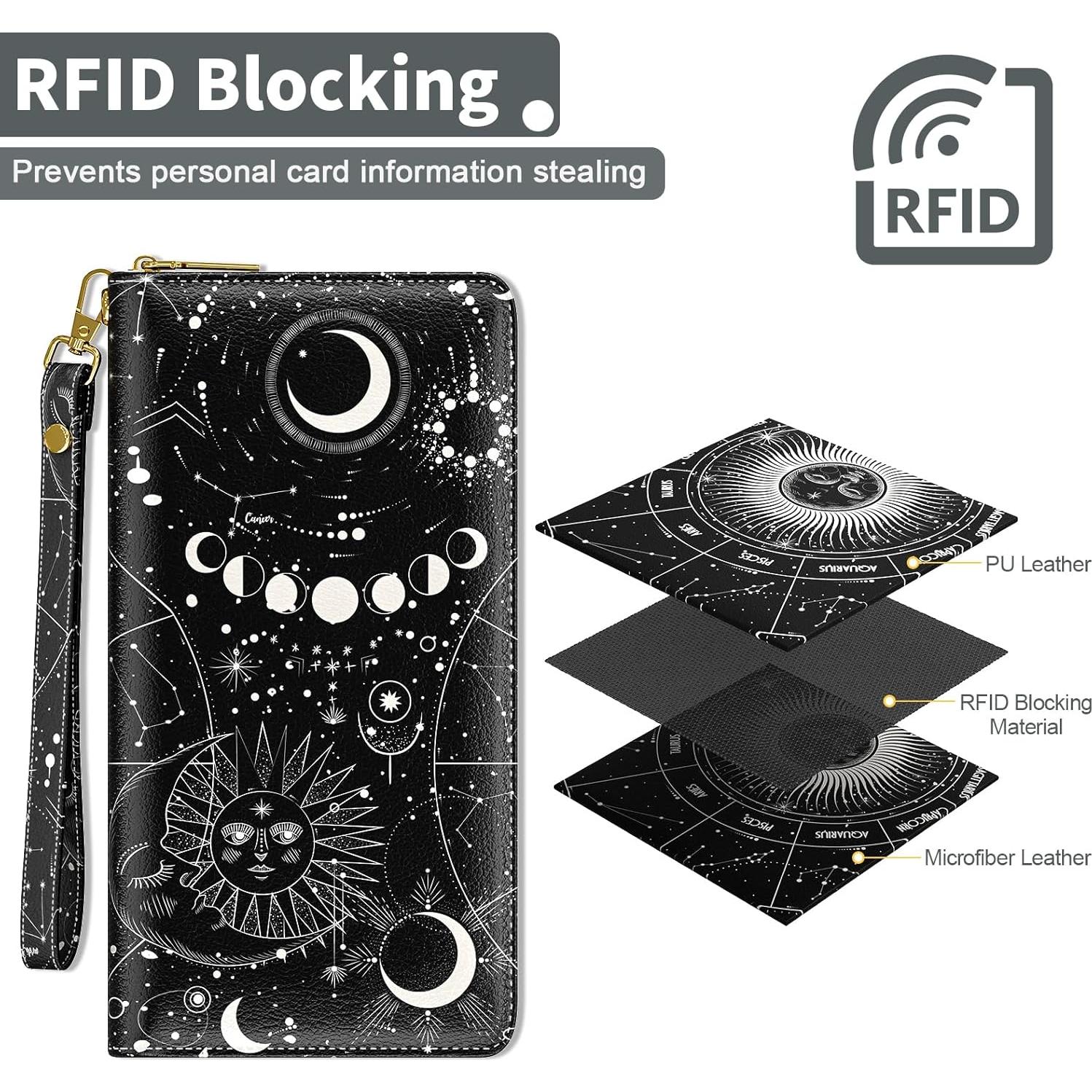 Billetera de Muñeca Nipichsha RFID para Mujeres - Sol Luna