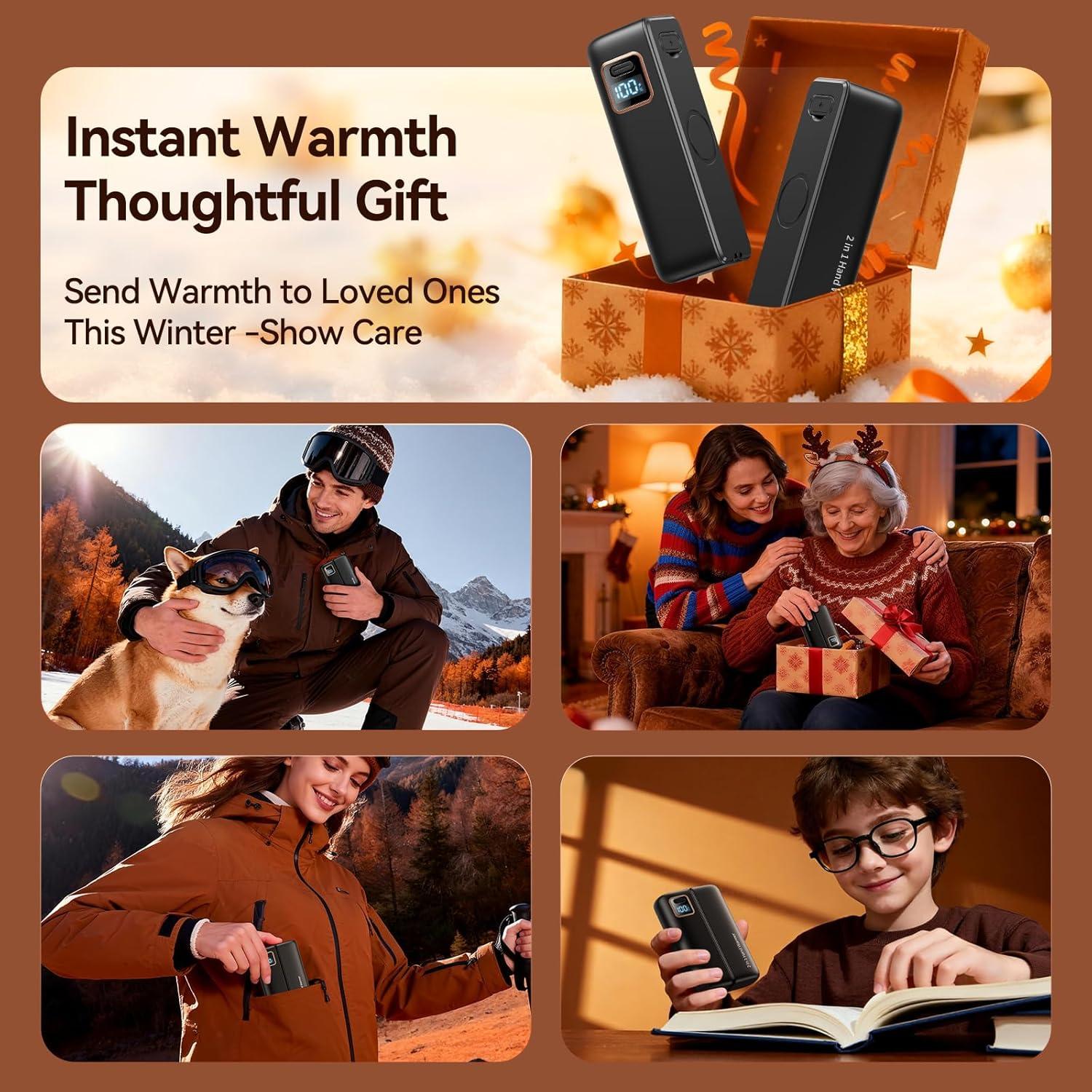 Calentadores de Manos Recargables DIGIX 6000mAh 2 Piezas