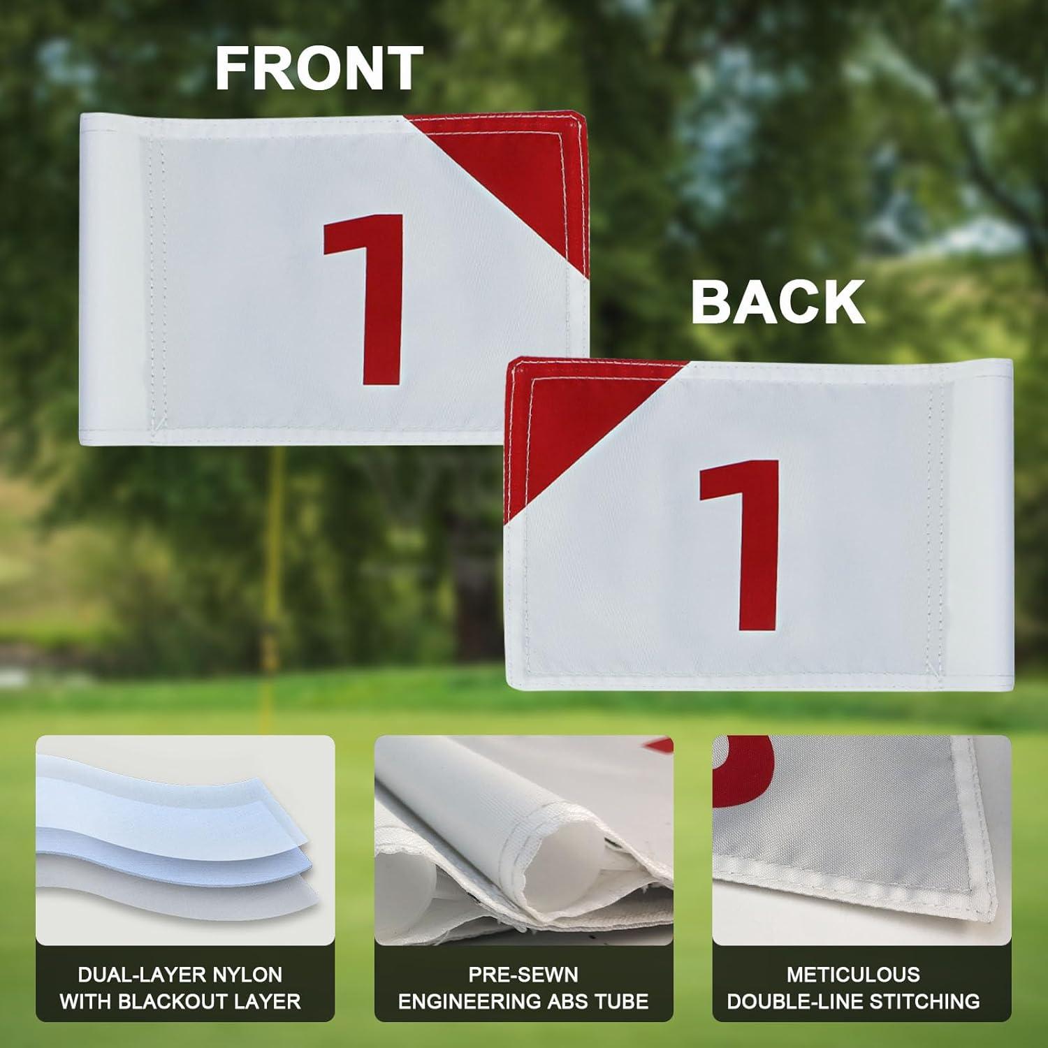 Banderas de Golf Crestgolf 4 PCS Nylon 420D 20x15 cm