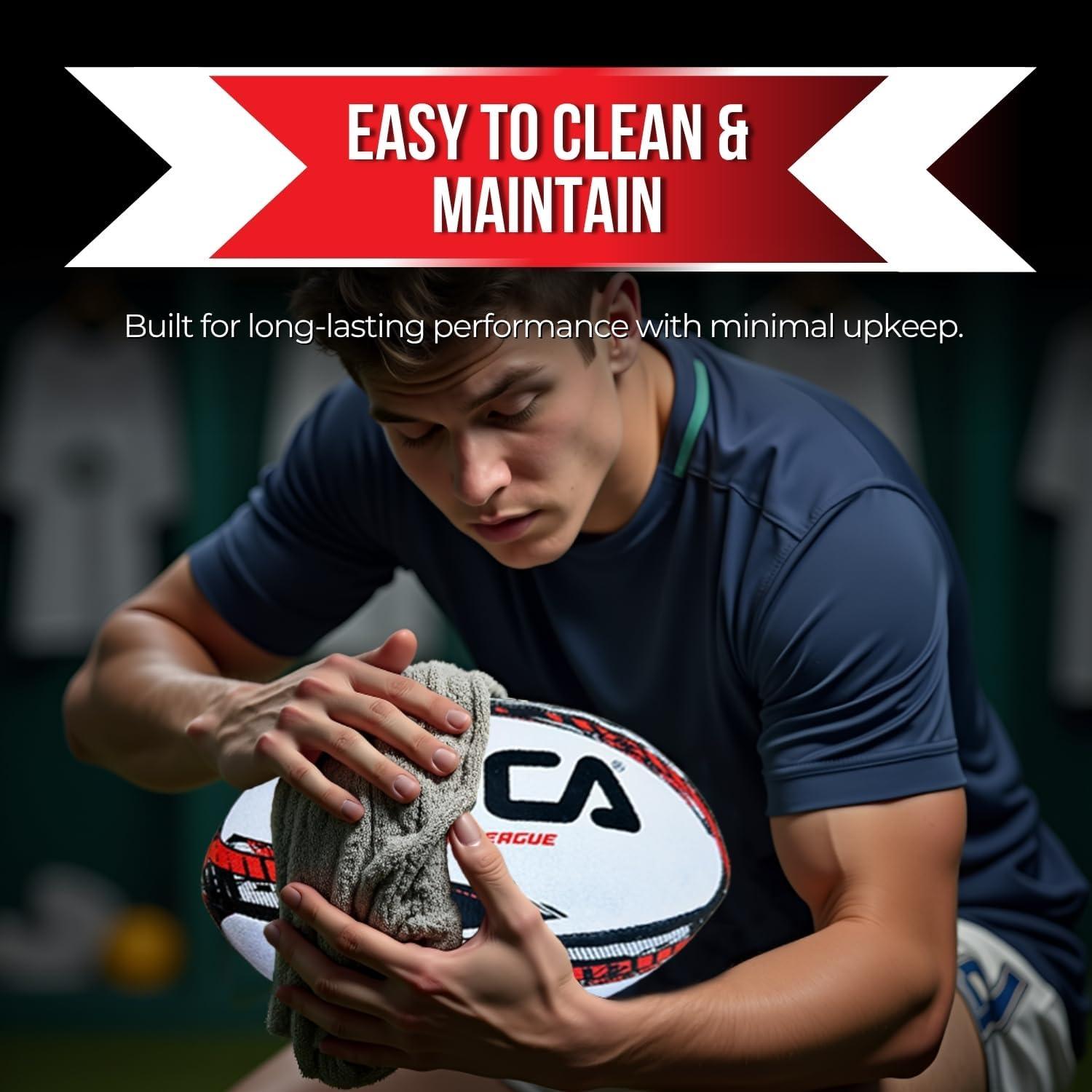 Balón de Rugby LUCA Tamaño 5 Cosido a Mano Resistente al Agua