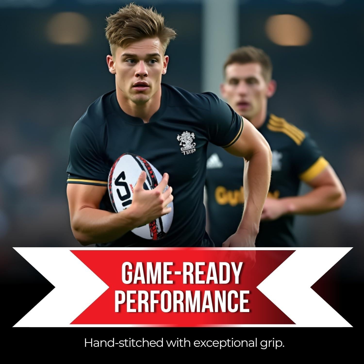 Balón de Rugby LUCA Tamaño 5 Cosido a Mano Resistente al Agua