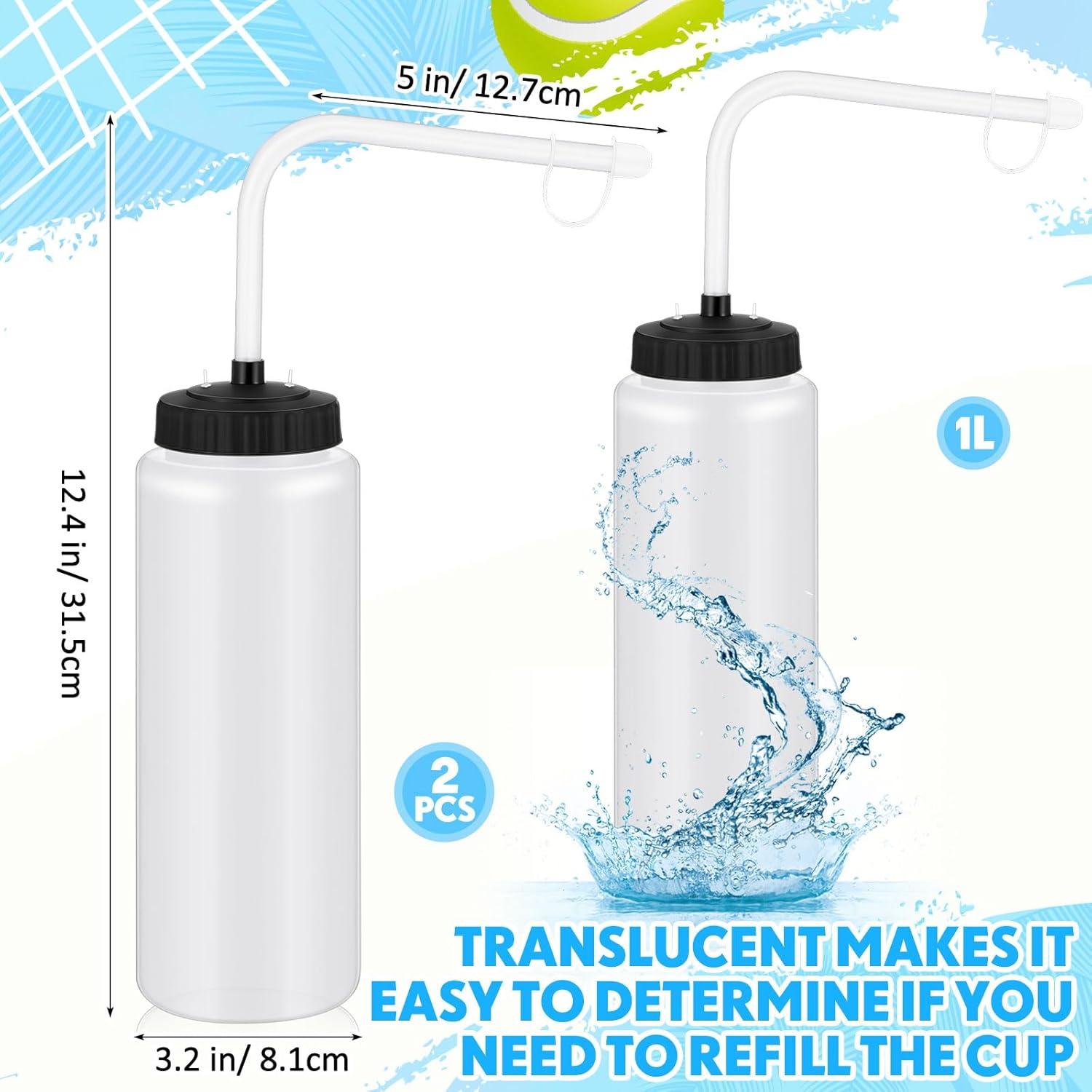 Botellas de Agua Deportivas Domensi 1L con Pajilla - 2 Piezas