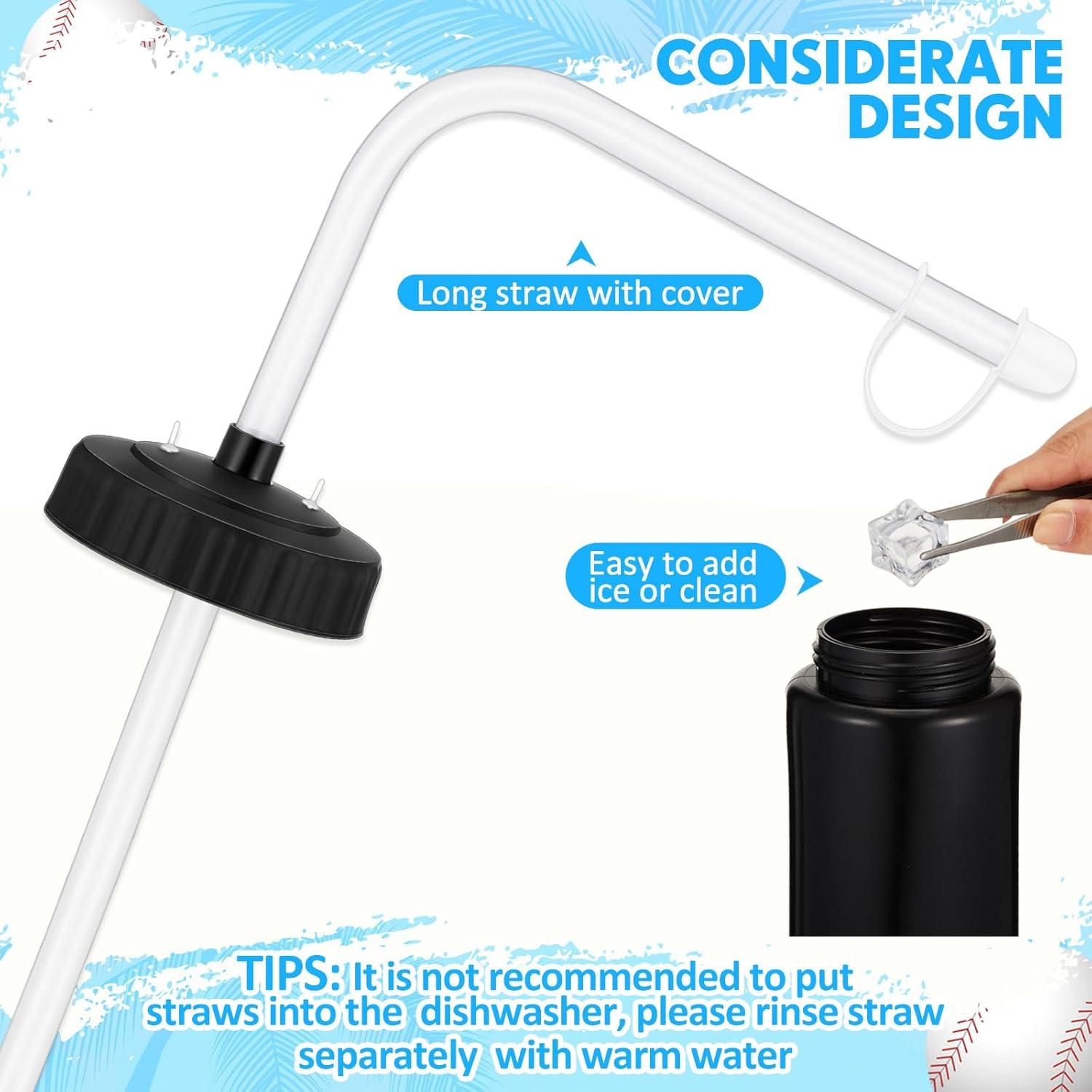 Botellas de Agua Deportivas Domensi 1L con Pajilla - 2 Piezas