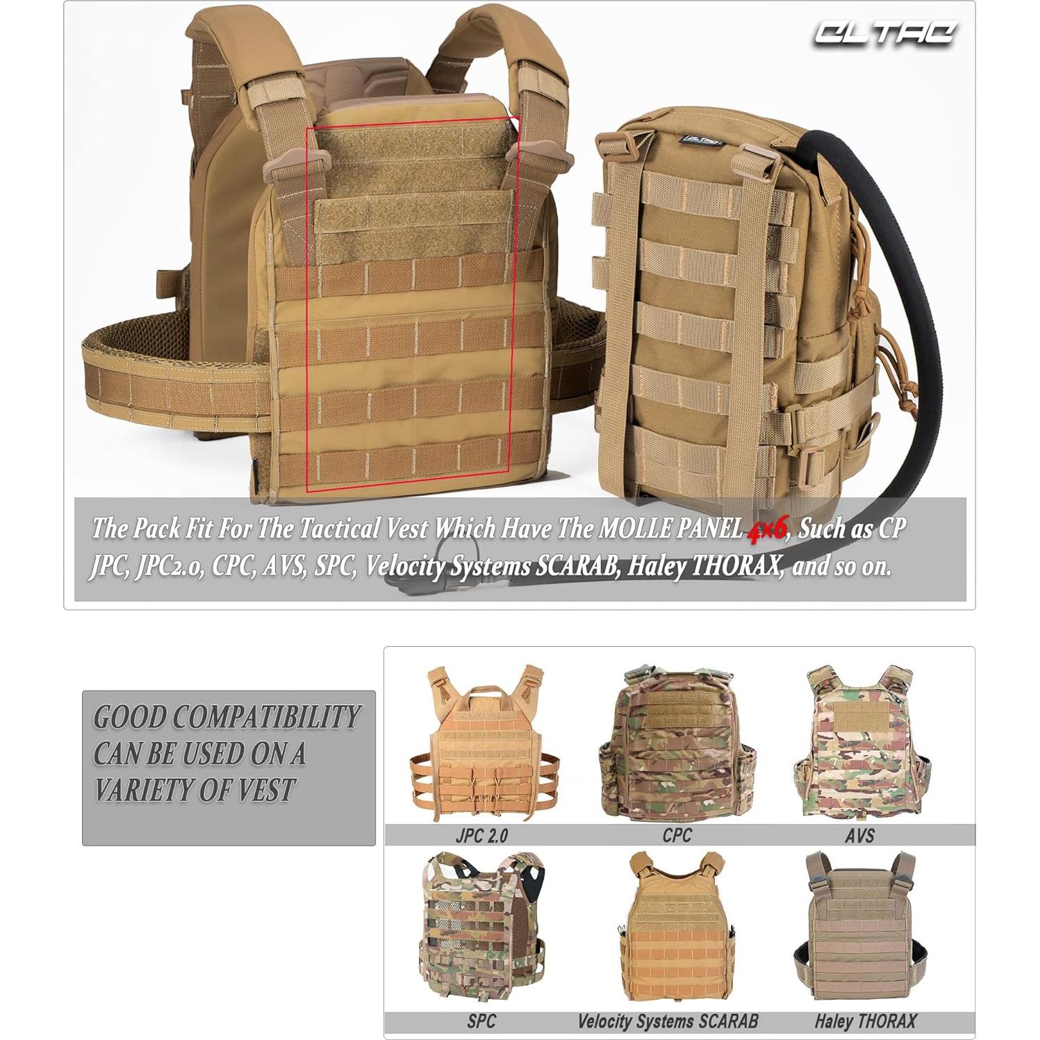 Pack de Hidratación Táctico CLTAC 3L Nylon 500D