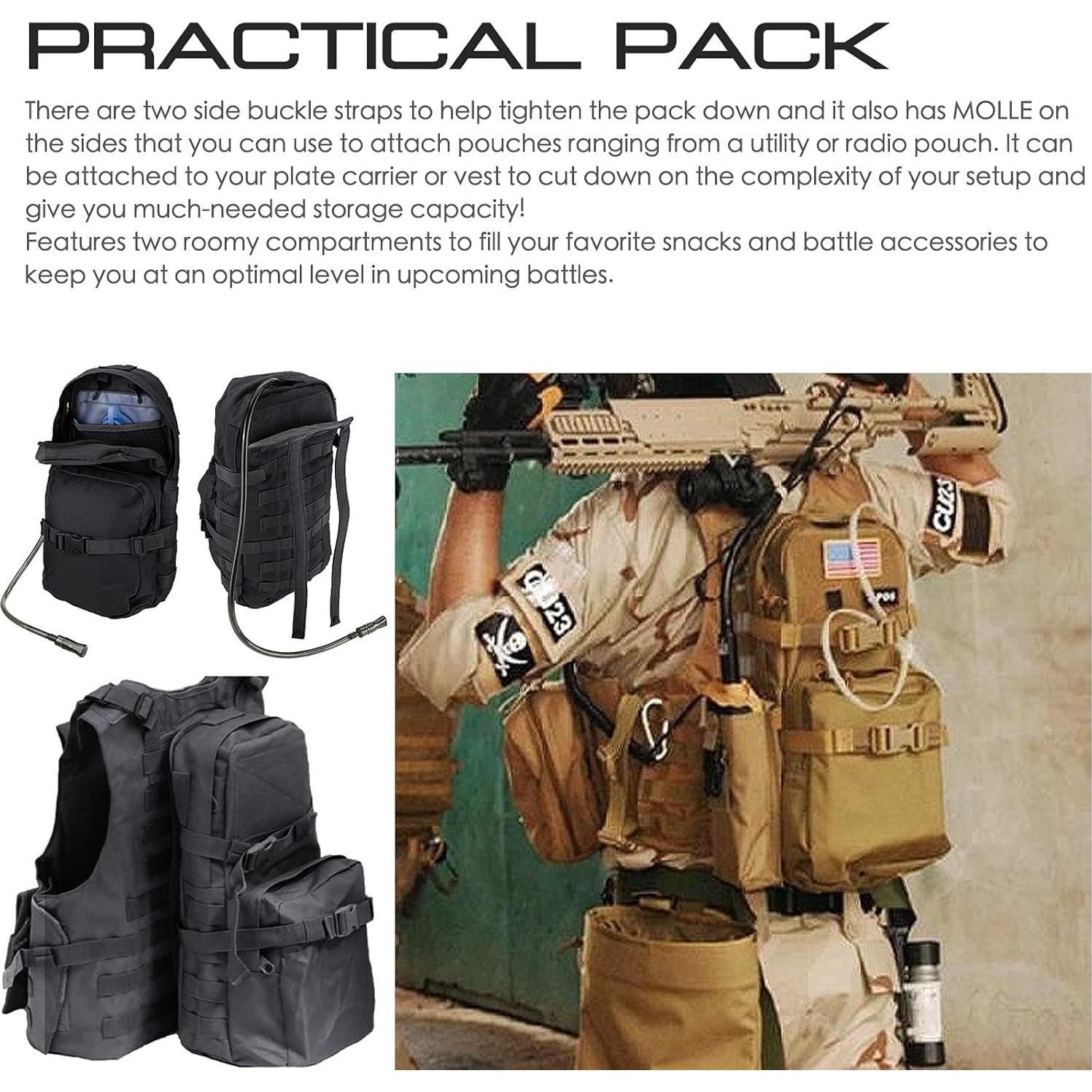 Mochila Táctica de Hidratación LIVANS 3L Nylon Impermeable