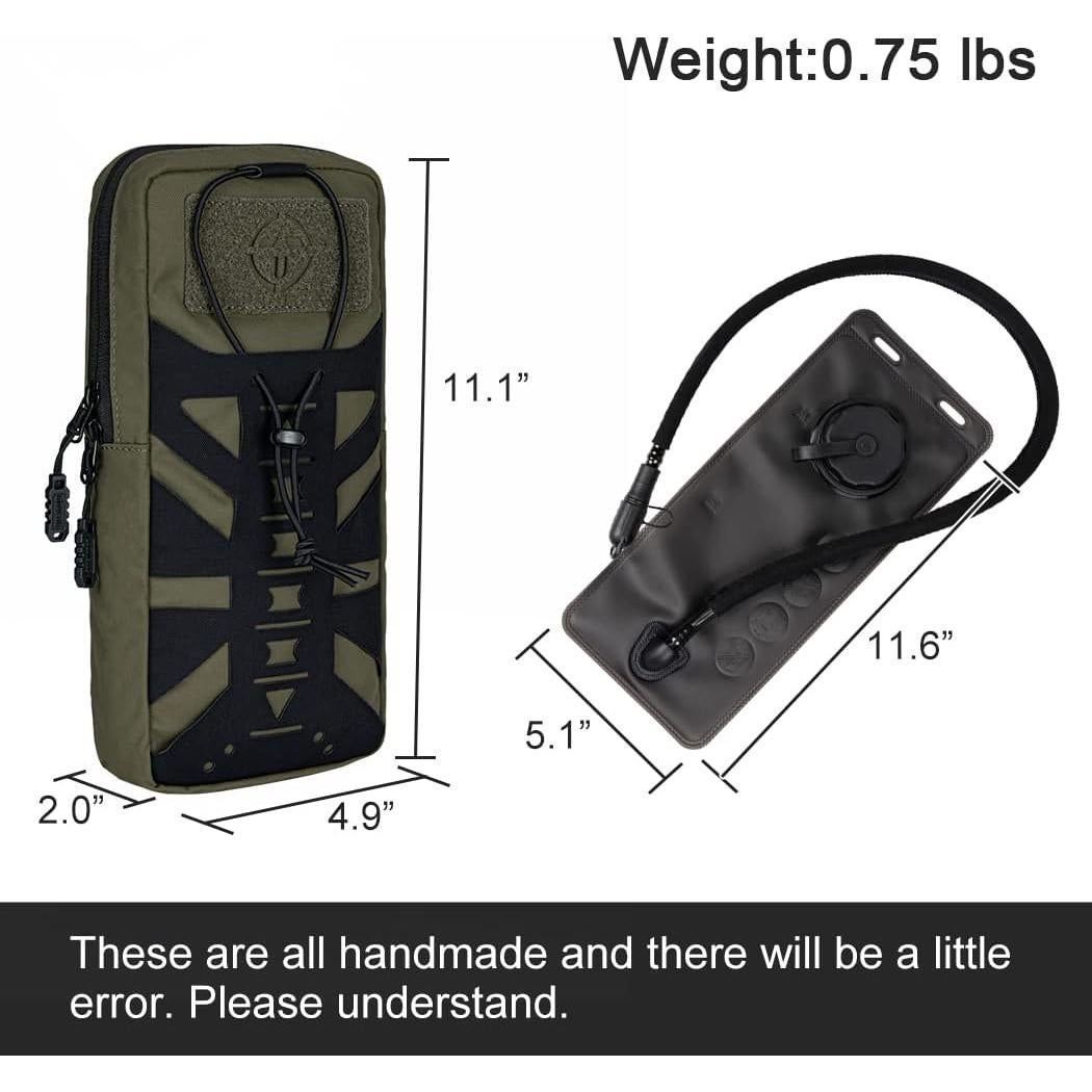 Bolsa de Hidratación Táctica TOPTACPRO 1L Nylon 500D MOLLE