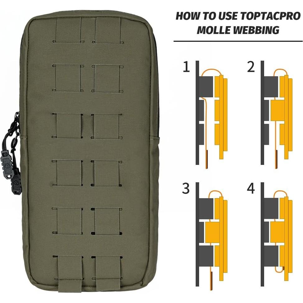 Bolsa de Hidratación Táctica TOPTACPRO 1L Nylon 500D MOLLE