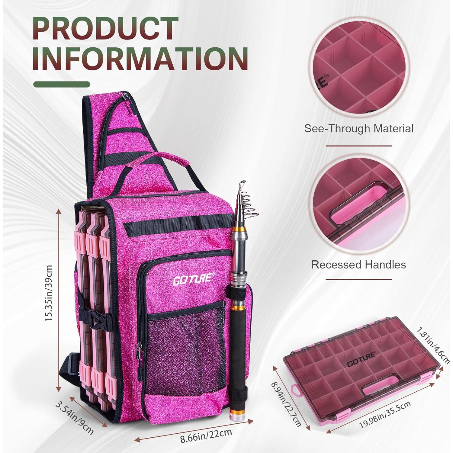 Bolsa Táctica Sling Goture 3700 Rosa Brillante para Pesca