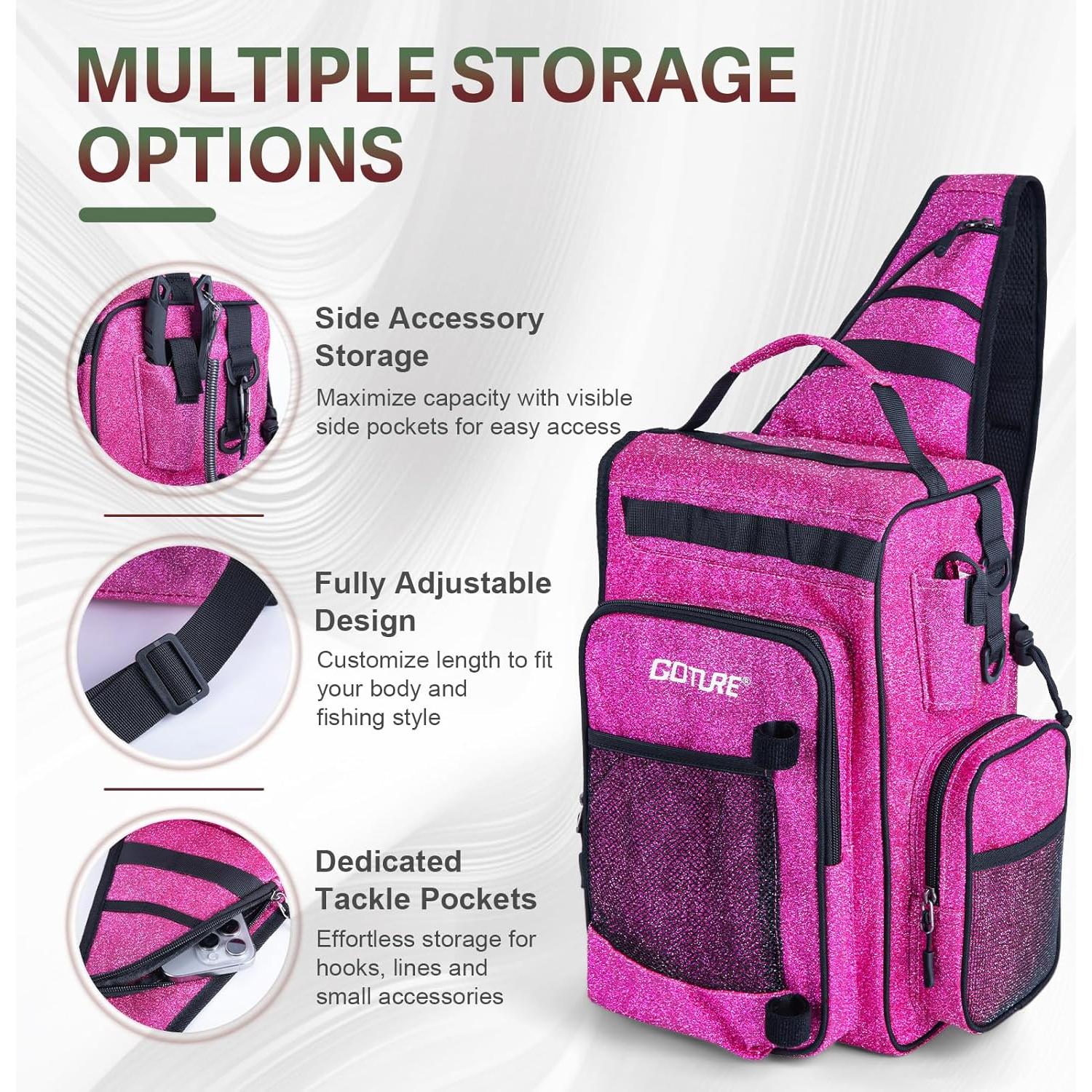 Bolsa Táctica Sling Goture 3700 Rosa Brillante para Pesca