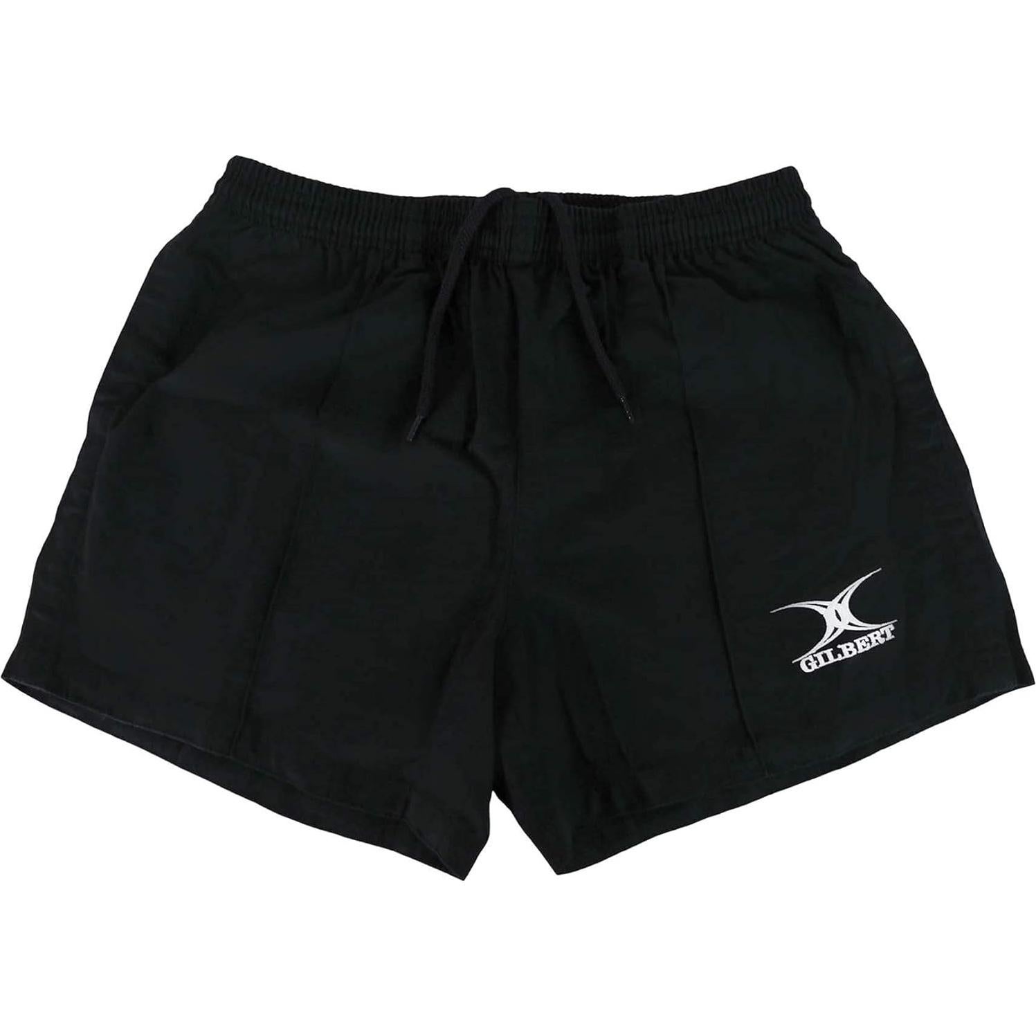 Pantalón Corto de Rugby Gilbert Kiwi Pro 100% Algodón Negro
