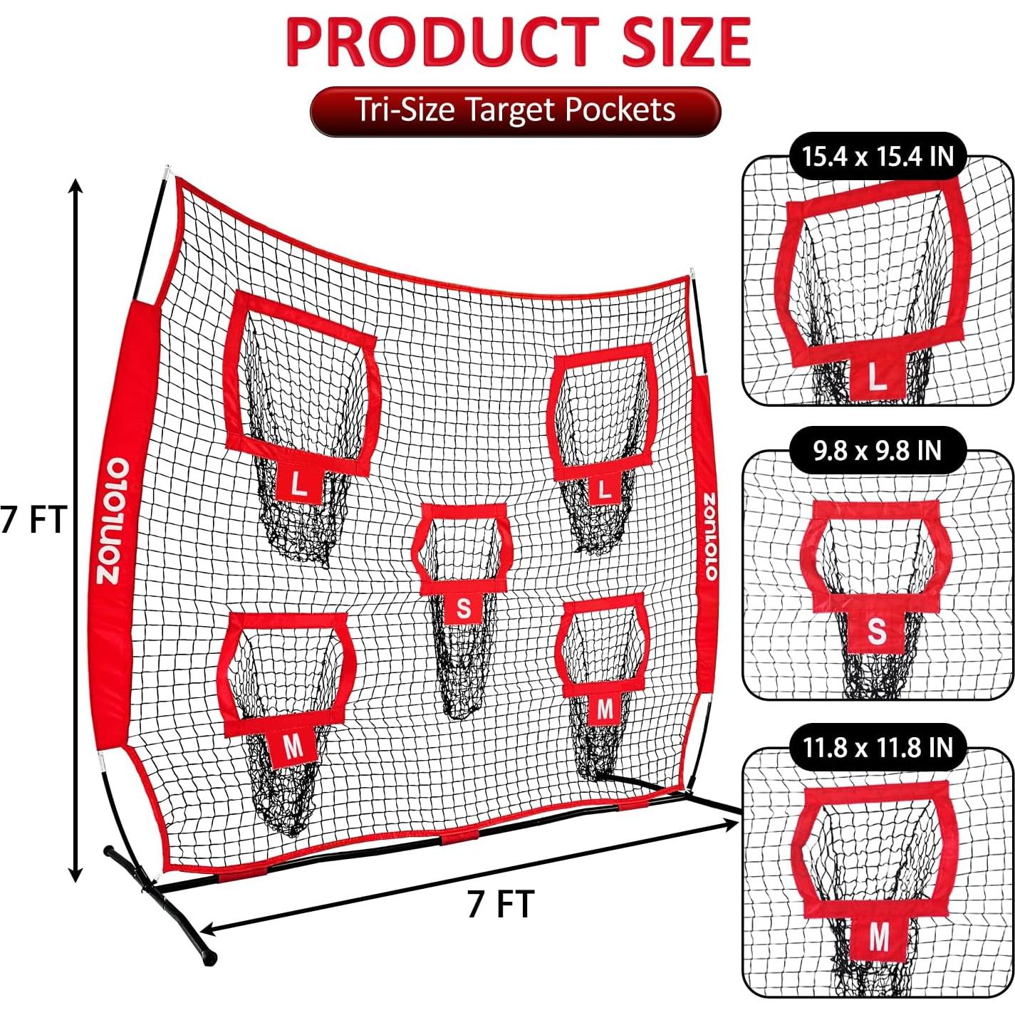 Red de Lanzamiento de Fútbol Zonlolo 2.13x2.13m con 5 Objetivos