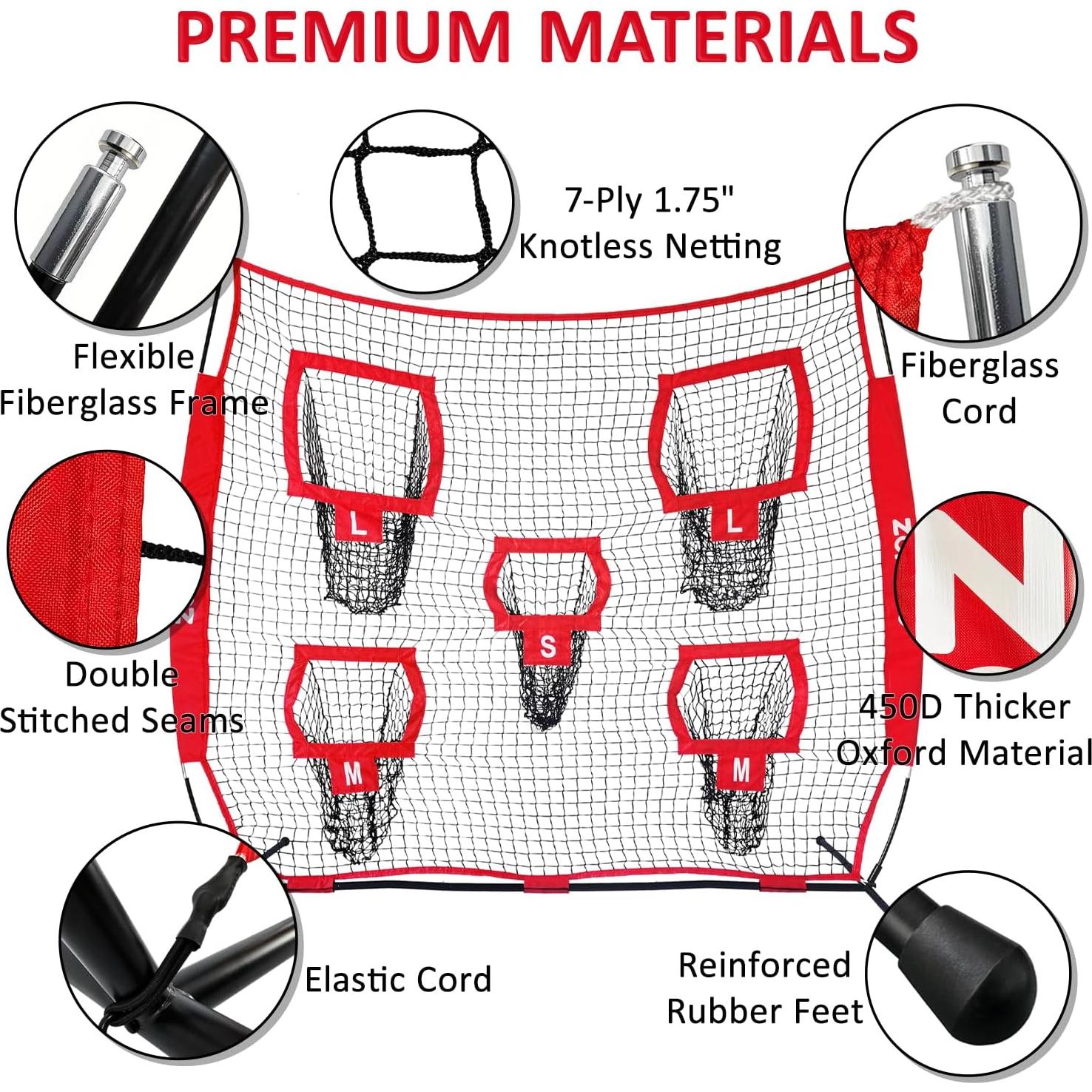 Red de Lanzamiento de Fútbol Zonlolo 2.13x2.13m con 5 Objetivos