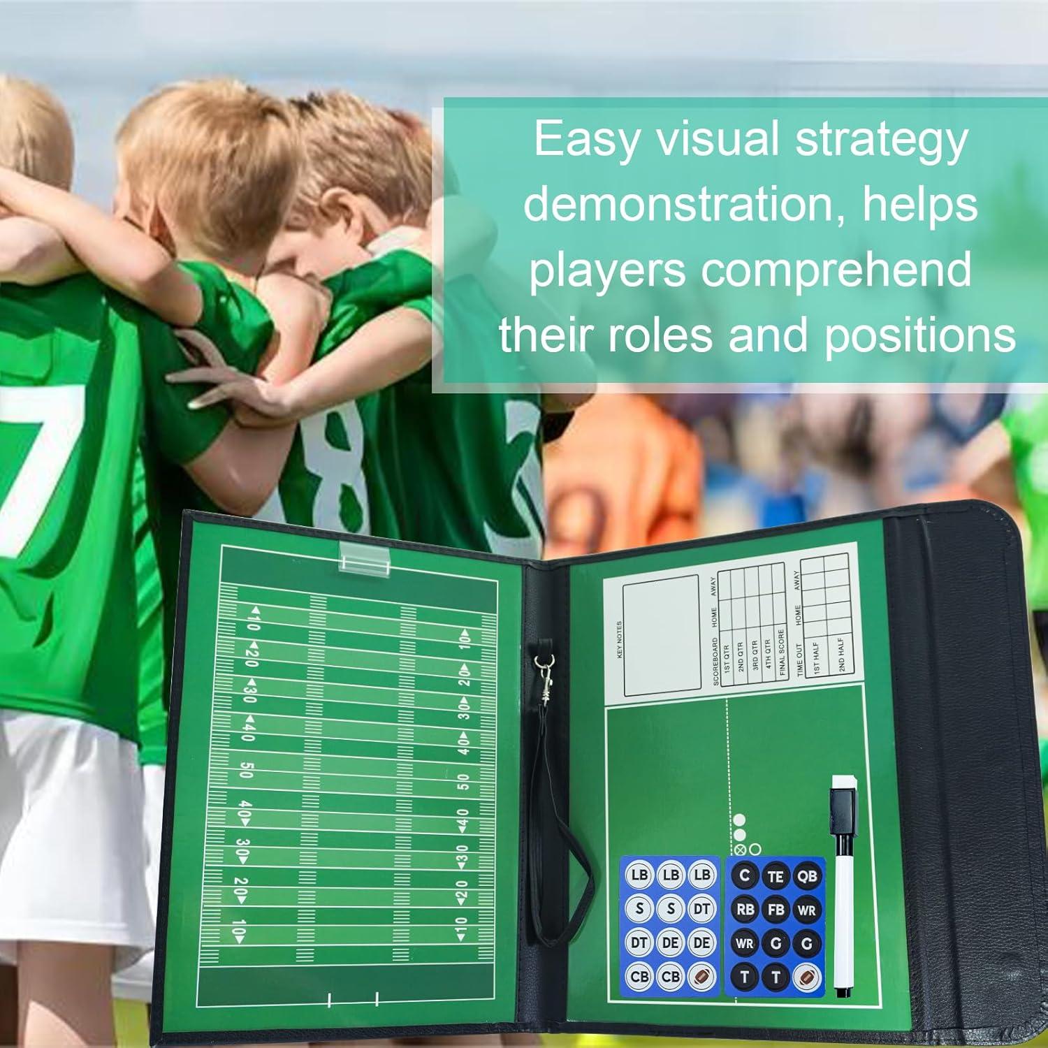 Pizarra Táctica Doble Cara Pure Vie para Fútbol y Rugby 33.5x25.5cm