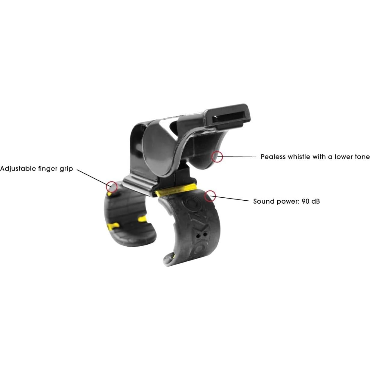 Silbato Kwik Goal Fox 40 Pearl con agarre para dedo