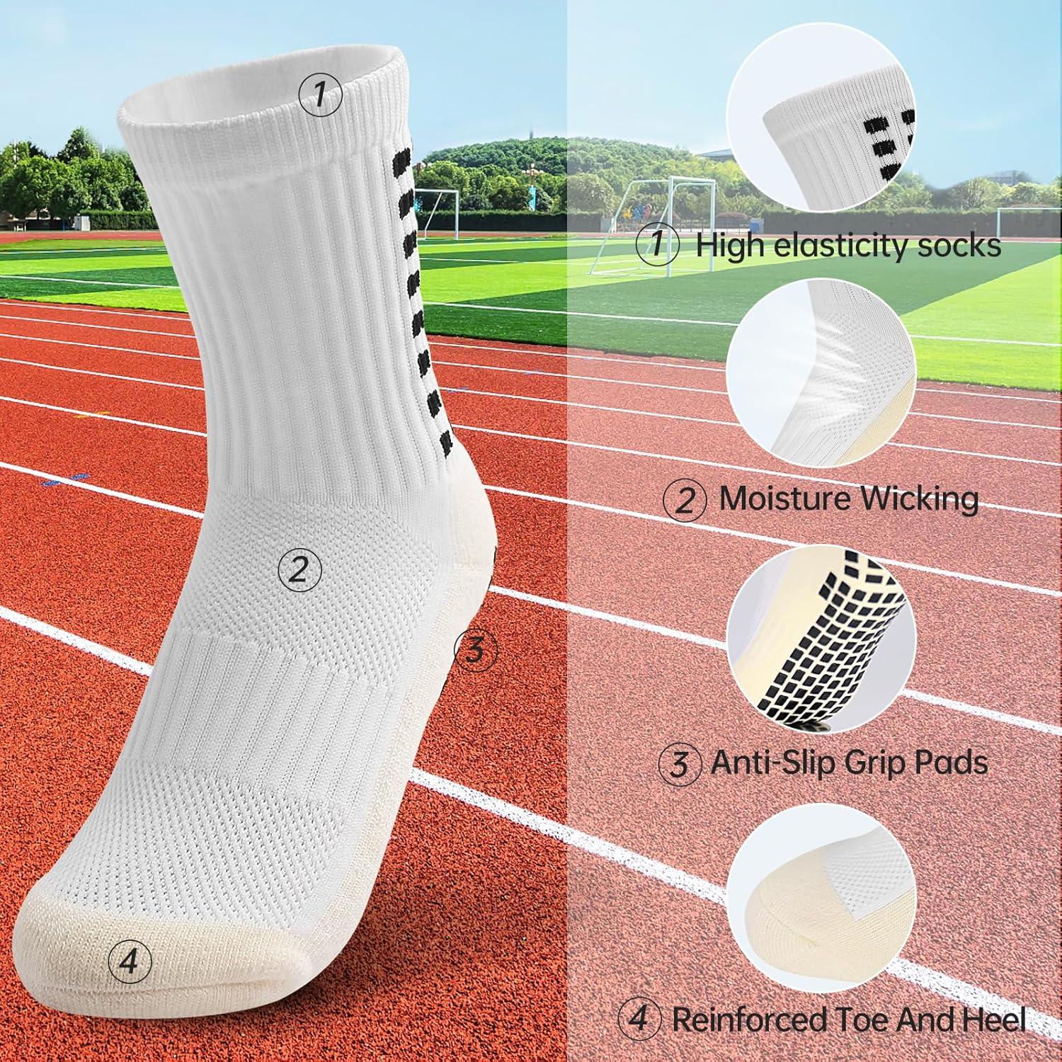 Yufree Calcetines Antideslizantes para Niños 4 Pares - Fútbol/Baloncesto