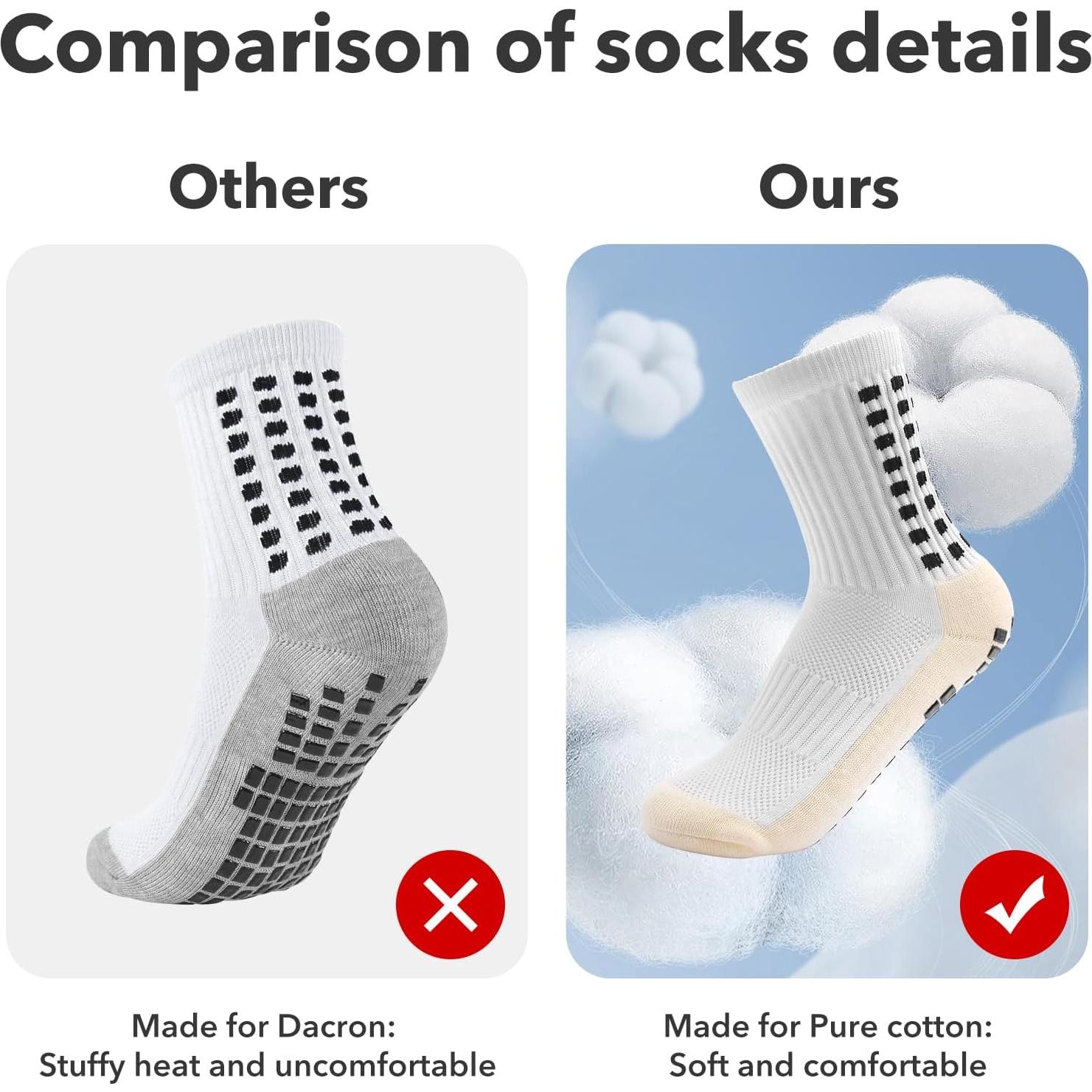 Yufree Calcetines Antideslizantes para Niños 4 Pares - Fútbol/Baloncesto