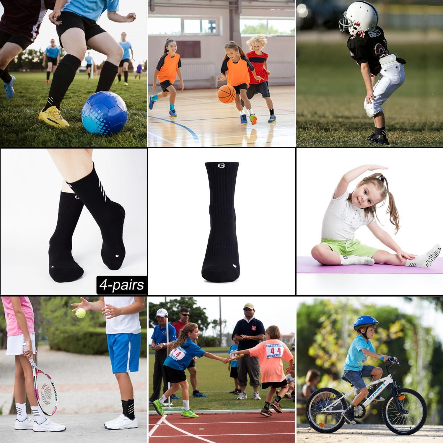 Calcetines deportivos antideslizantes para niños - 4 pares