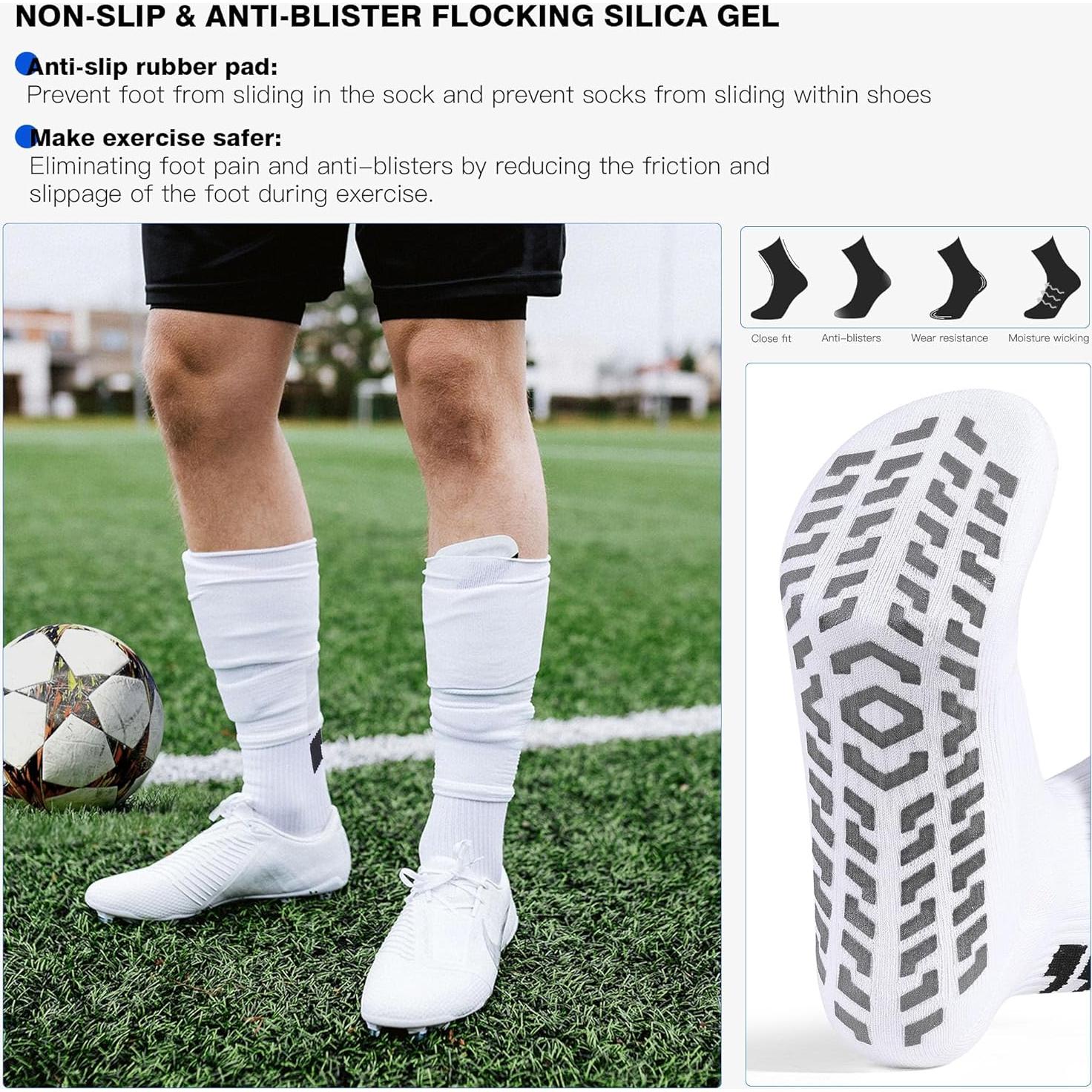 Calcetines de Fútbol CLOSEMATE para Hombre, Antideslizantes, 3 Pares