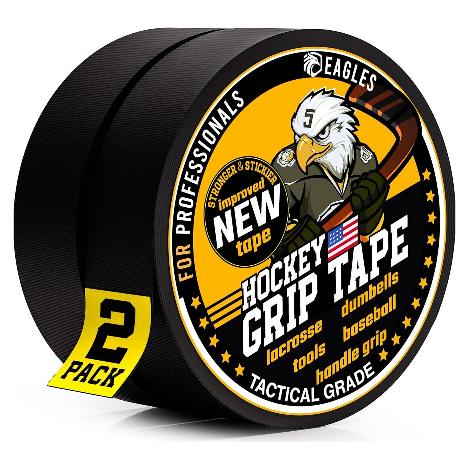Cinta de Hockey EAGLES Negra 2 Rollos 2.54 cm para Deportes