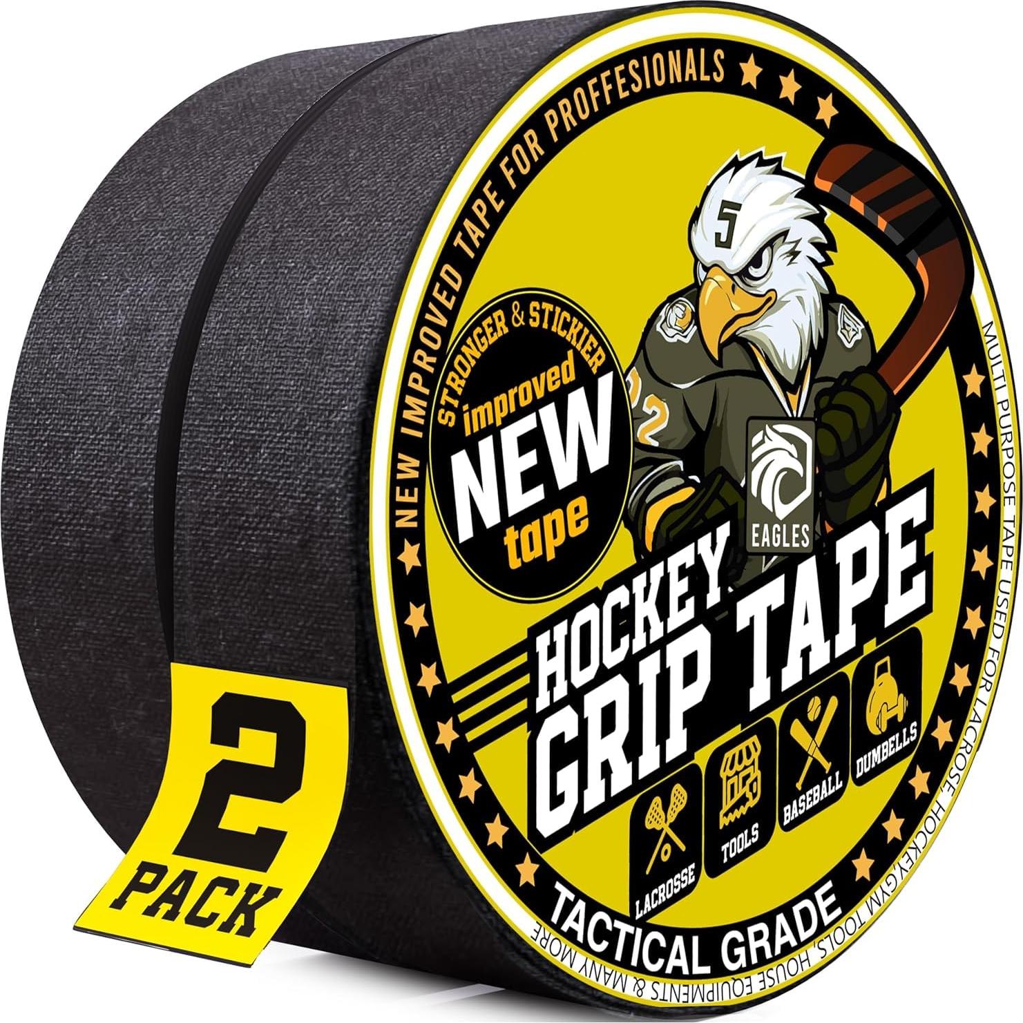 Cinta de Hockey EAGLES Negra 2 Rollos 2.54 cm para Deportes