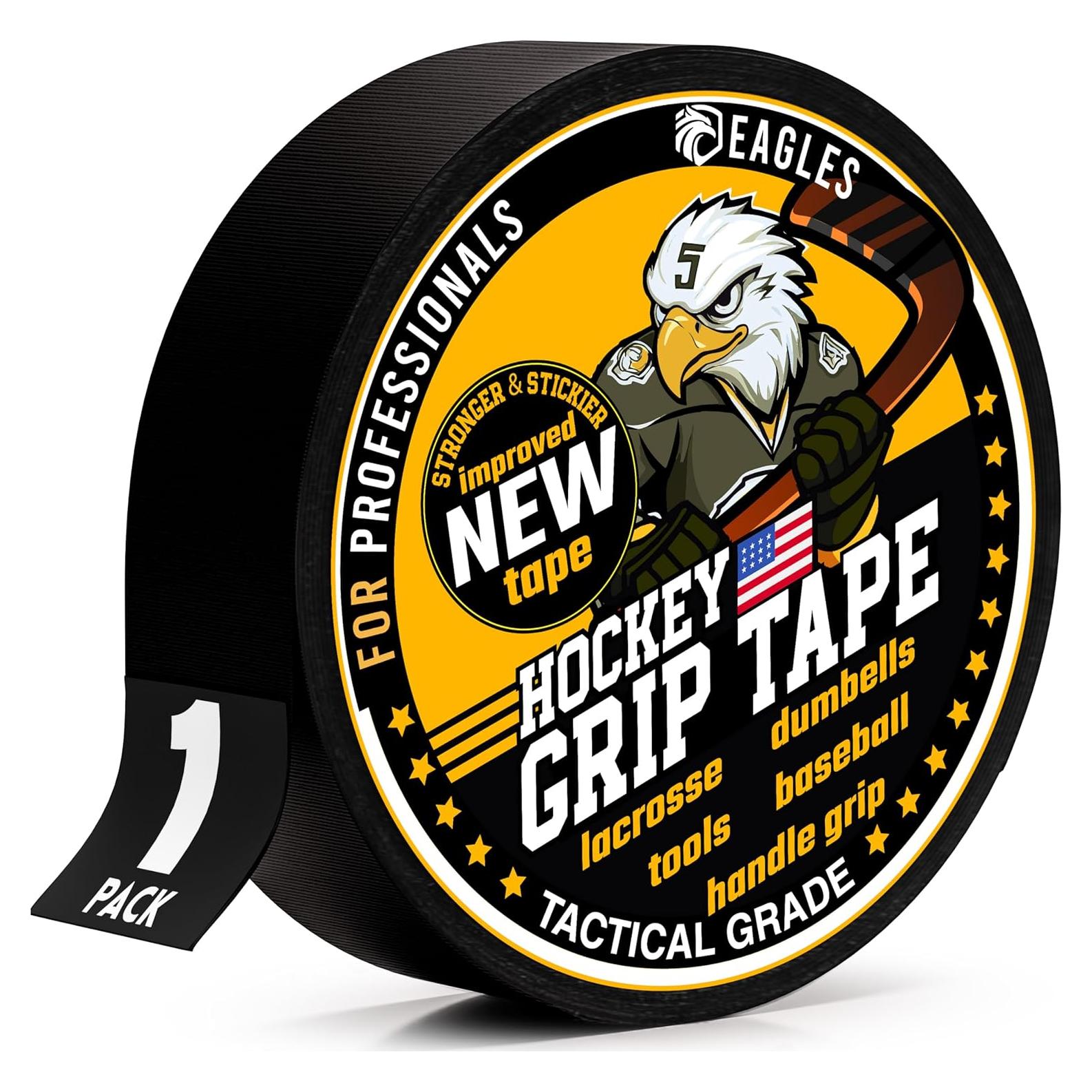 Cinta de Hockey EAGLES 20.12m Algodón Negro Resistente al Agua