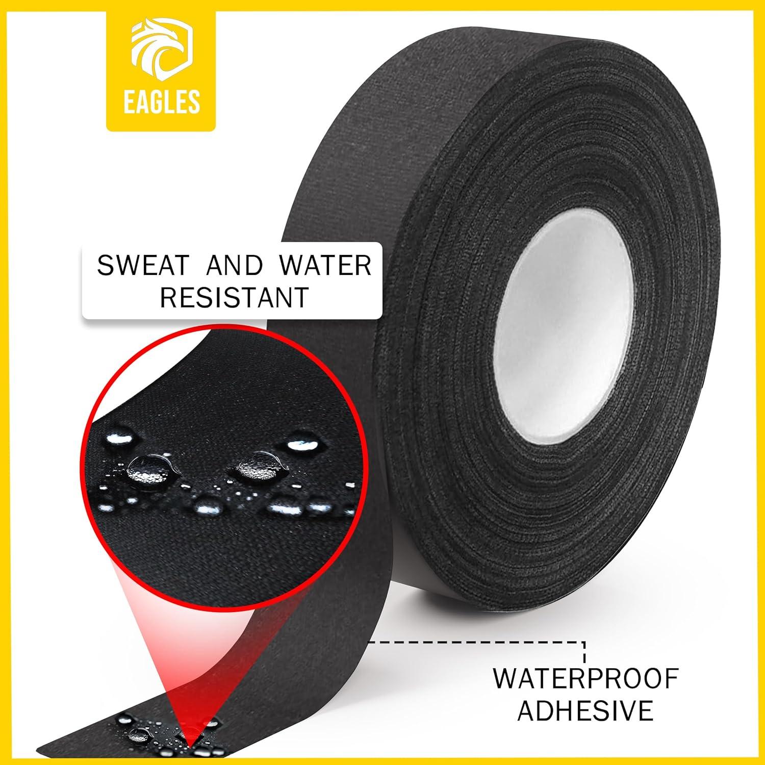 Cinta de Hockey EAGLES 20.12m Algodón Negro Resistente al Agua