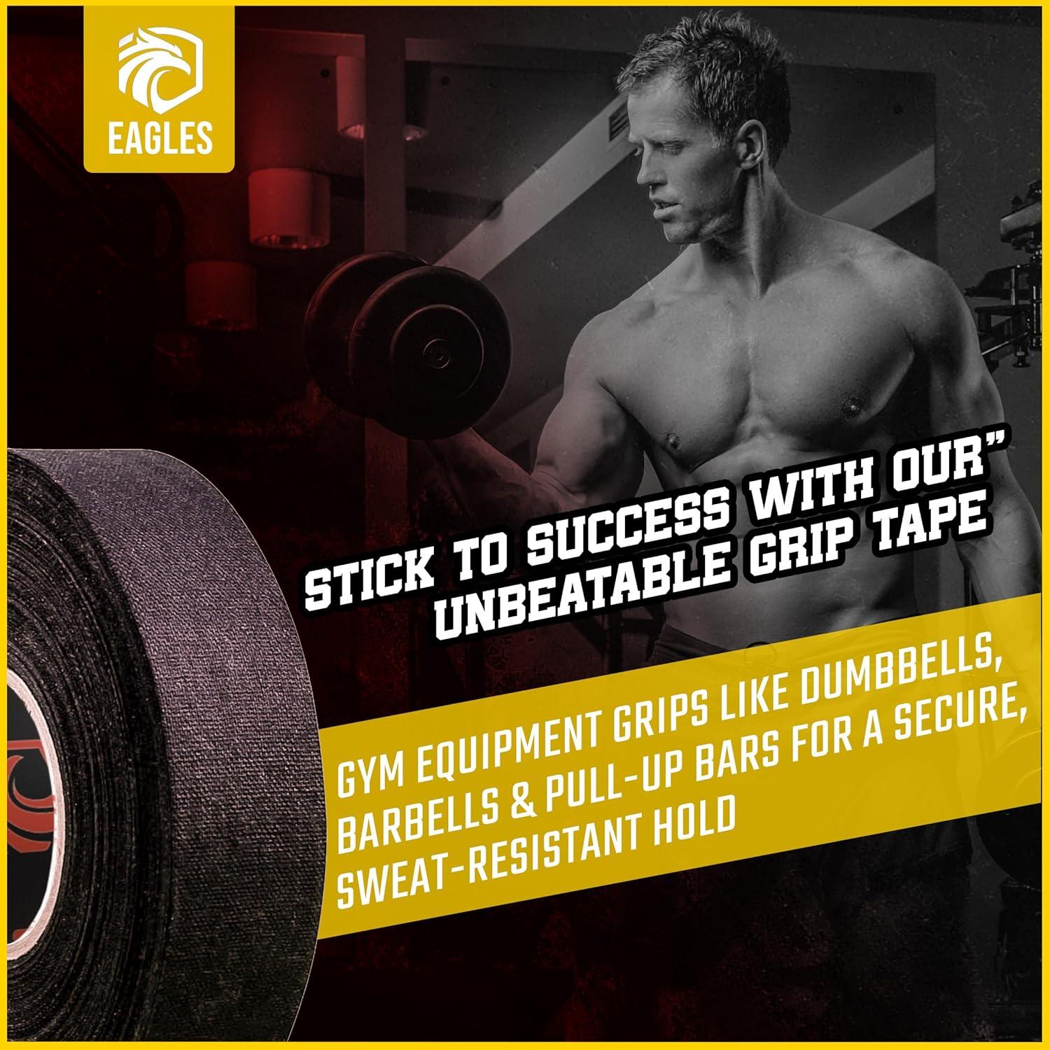 Cinta de Hockey EAGLES 20.12m Algodón Negro Resistente al Agua