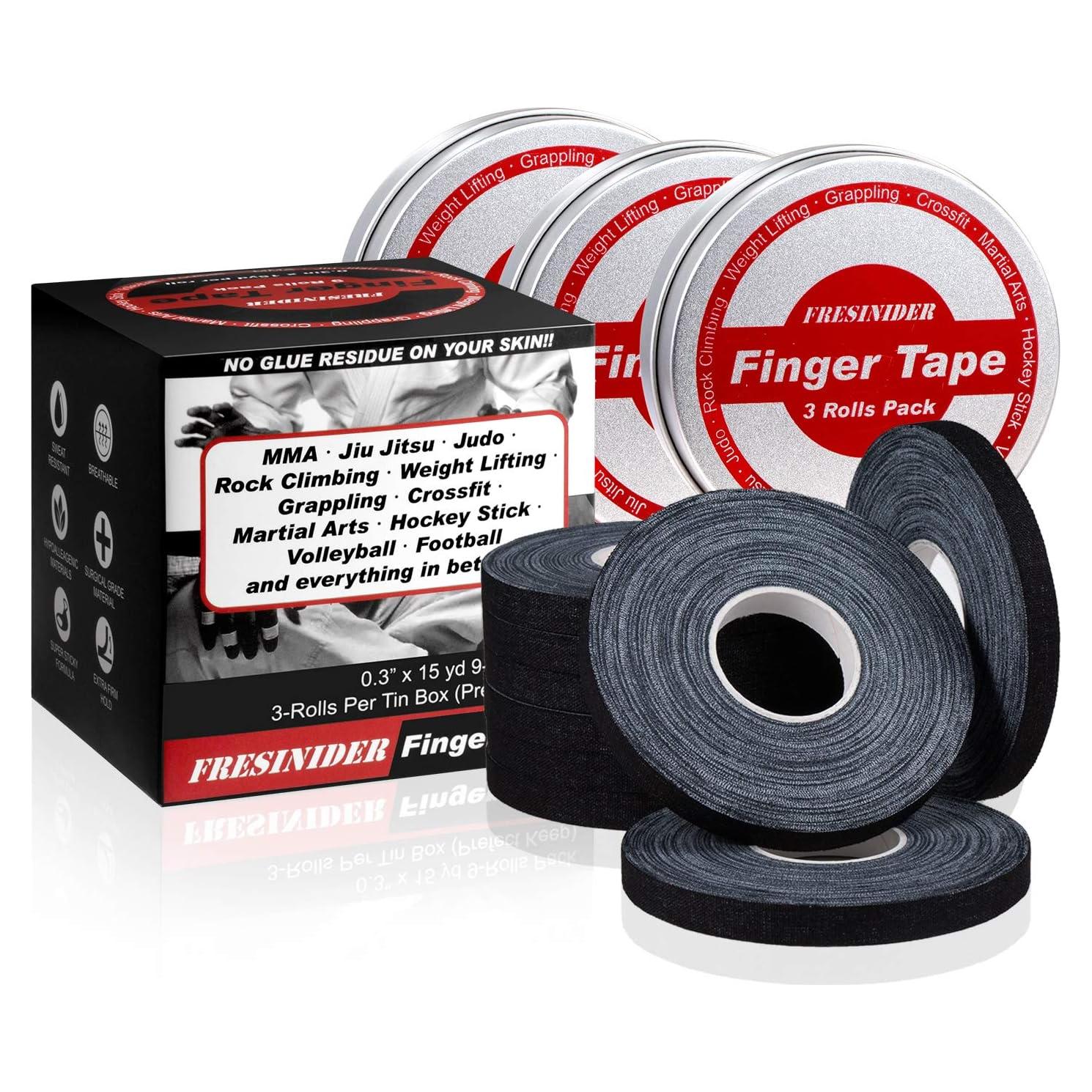 Cinta para Dedos Fresinider 9 Rollos 0.76 cm x 13.72 m Negra