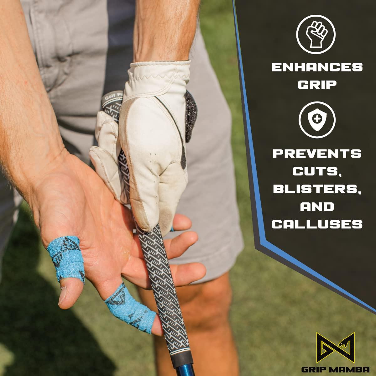 Cinta Atlética Elástica Grip Mamba para Dedos 3 Rollos Azul