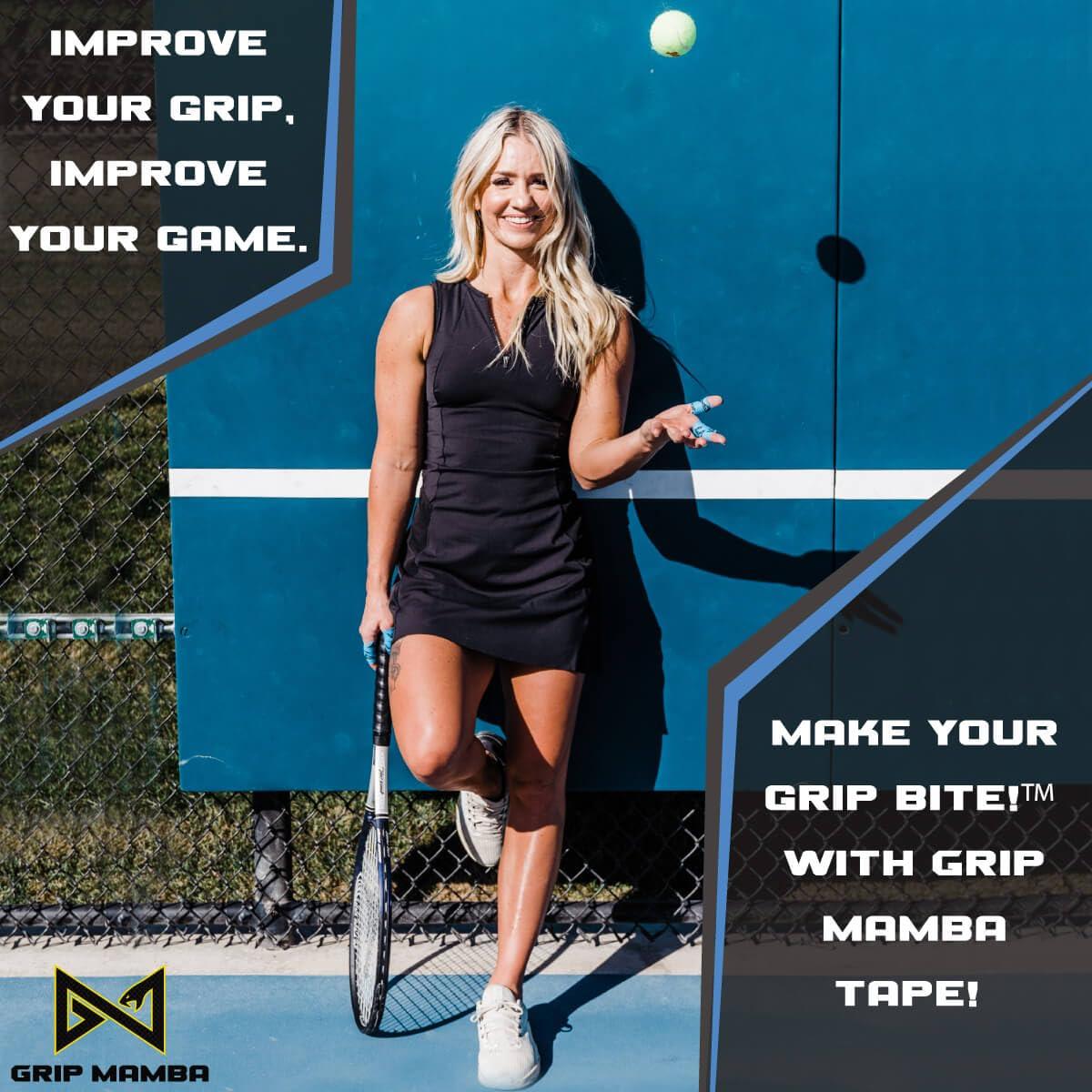 Cinta Atlética Elástica Grip Mamba para Dedos 3 Rollos Azul