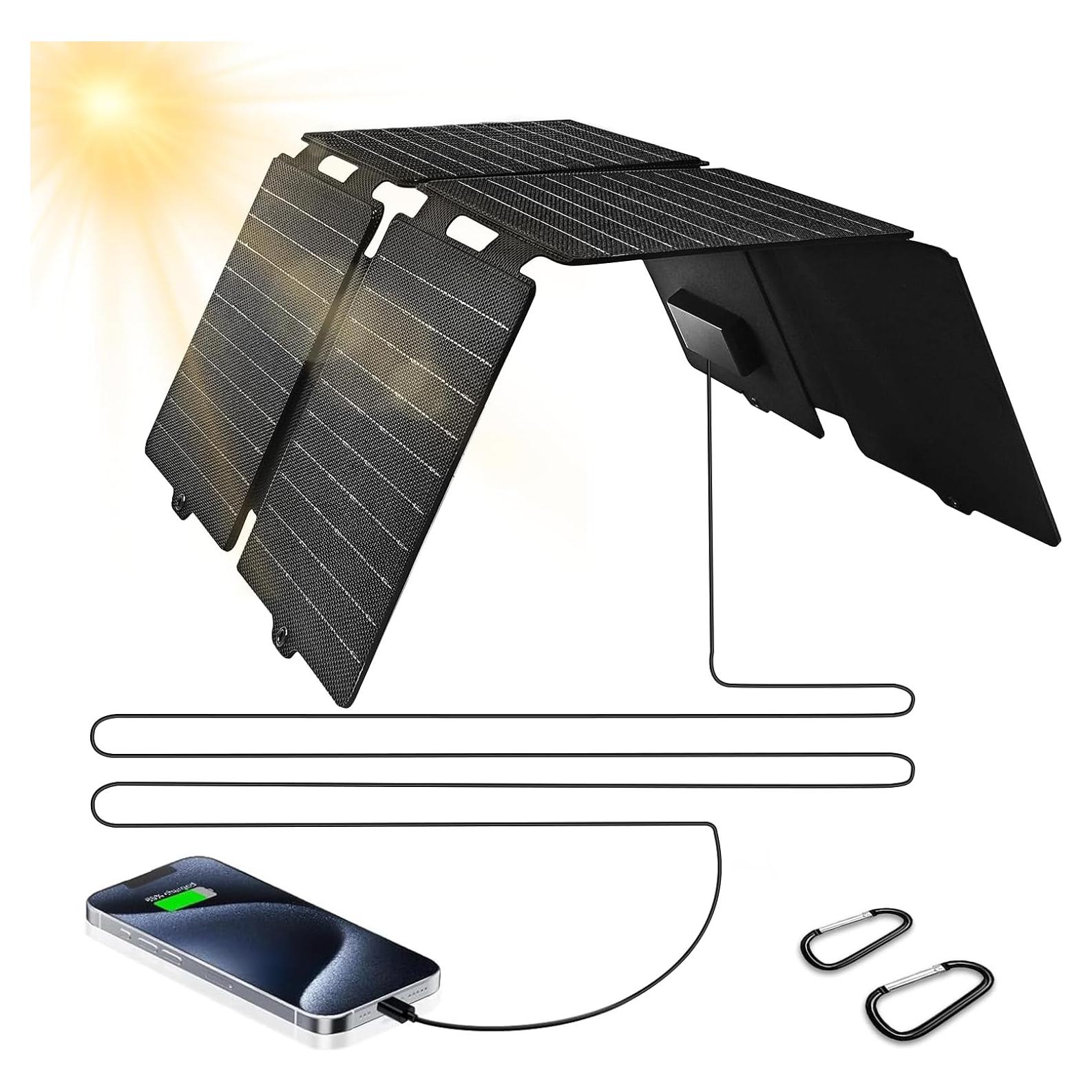 Cargador Solar Plegable QLAYA 30W para Teléfonos Móviles