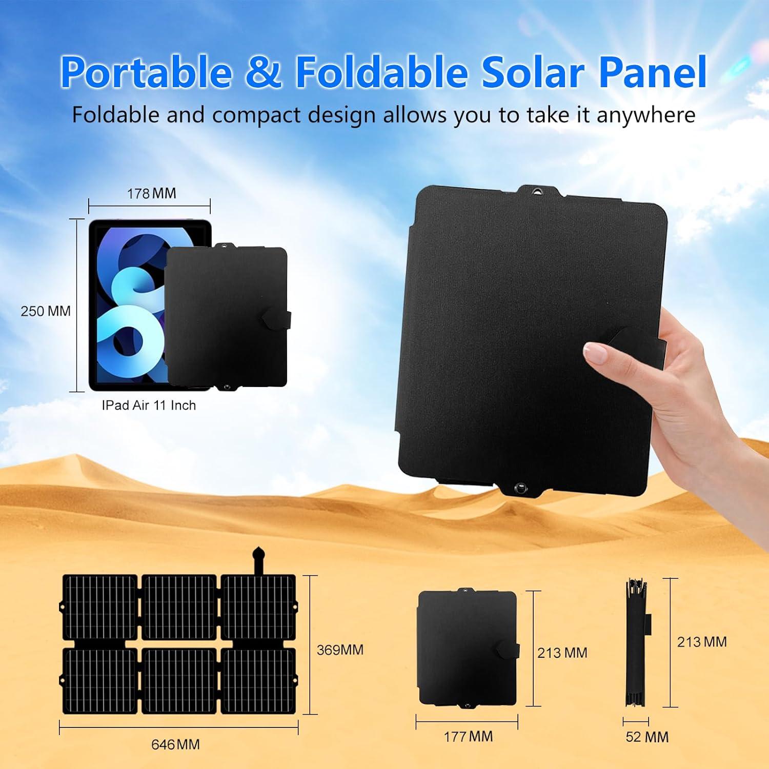 Cargador Solar Plegable QLAYA 30W para Teléfonos Móviles