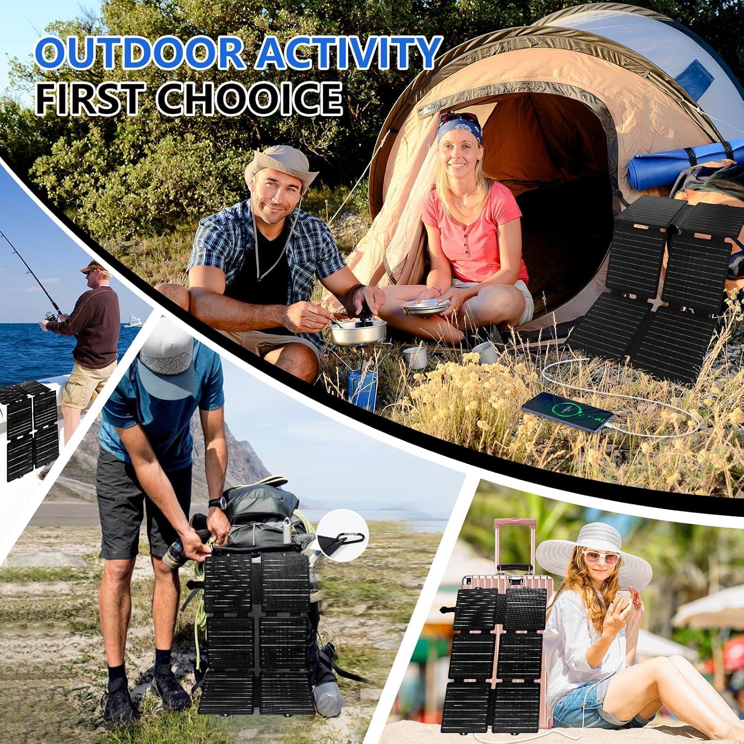 Cargador Solar Plegable QLAYA 30W para Teléfonos Móviles