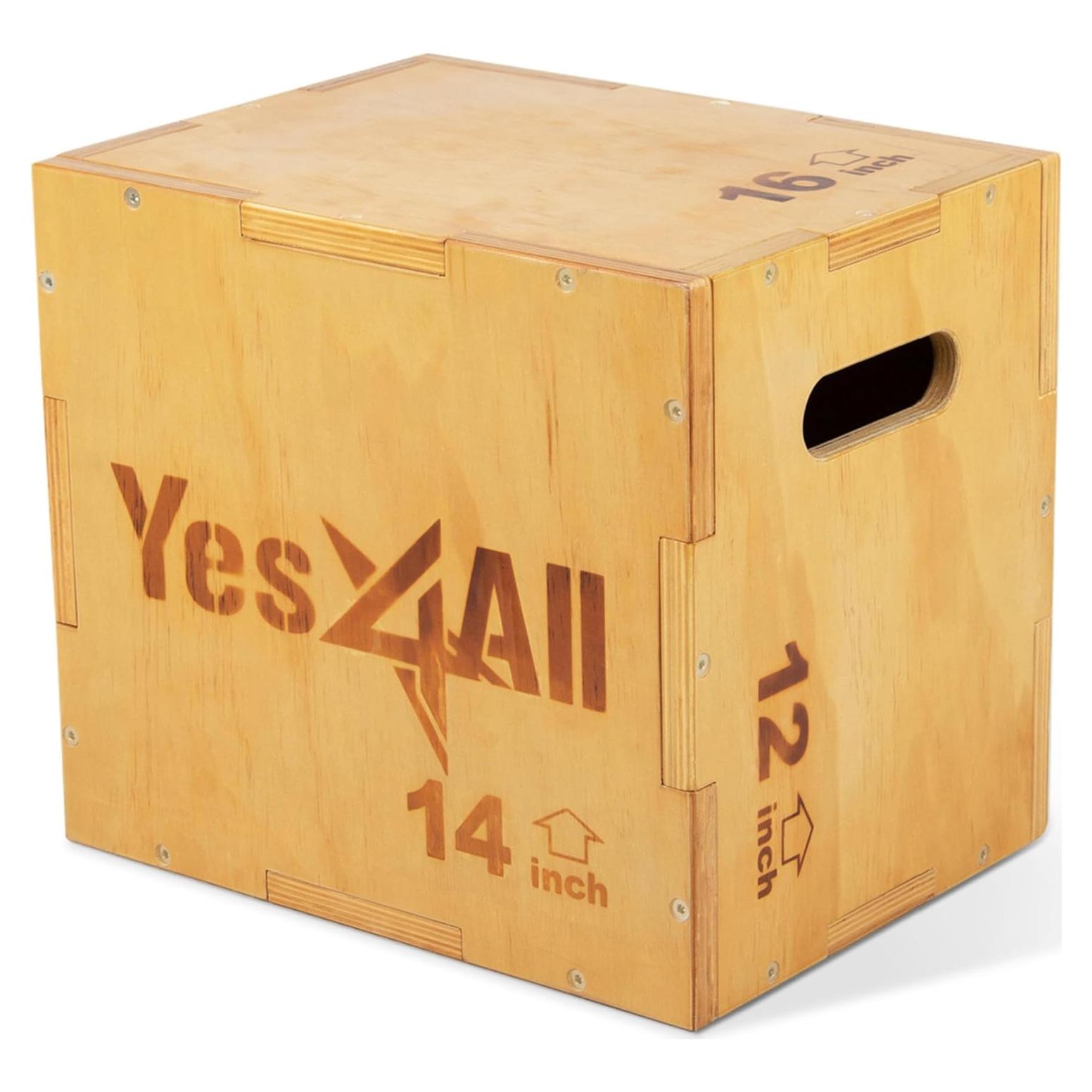 Caja Plyo de Madera Yes4All 3 en 1 para Gimnasio 204 kg