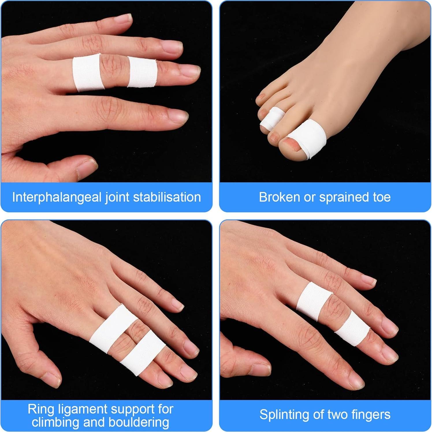 Cinta Atlética para Dedos YBEATY 4 Pcs Blanca 1000x1.5cm