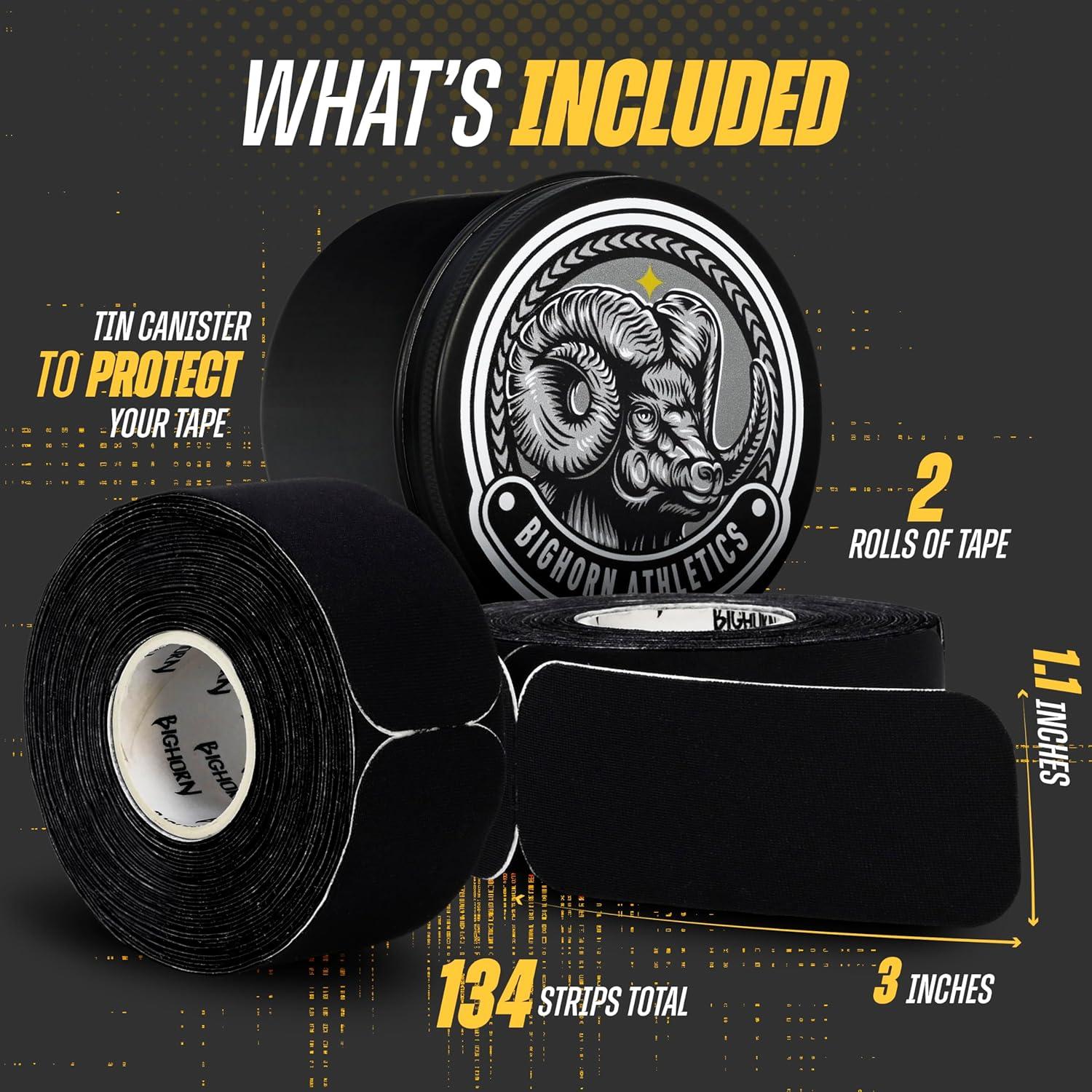 Cinta de Prevención de Ampollas Bighorn Athletics Negra - 67 Tiras