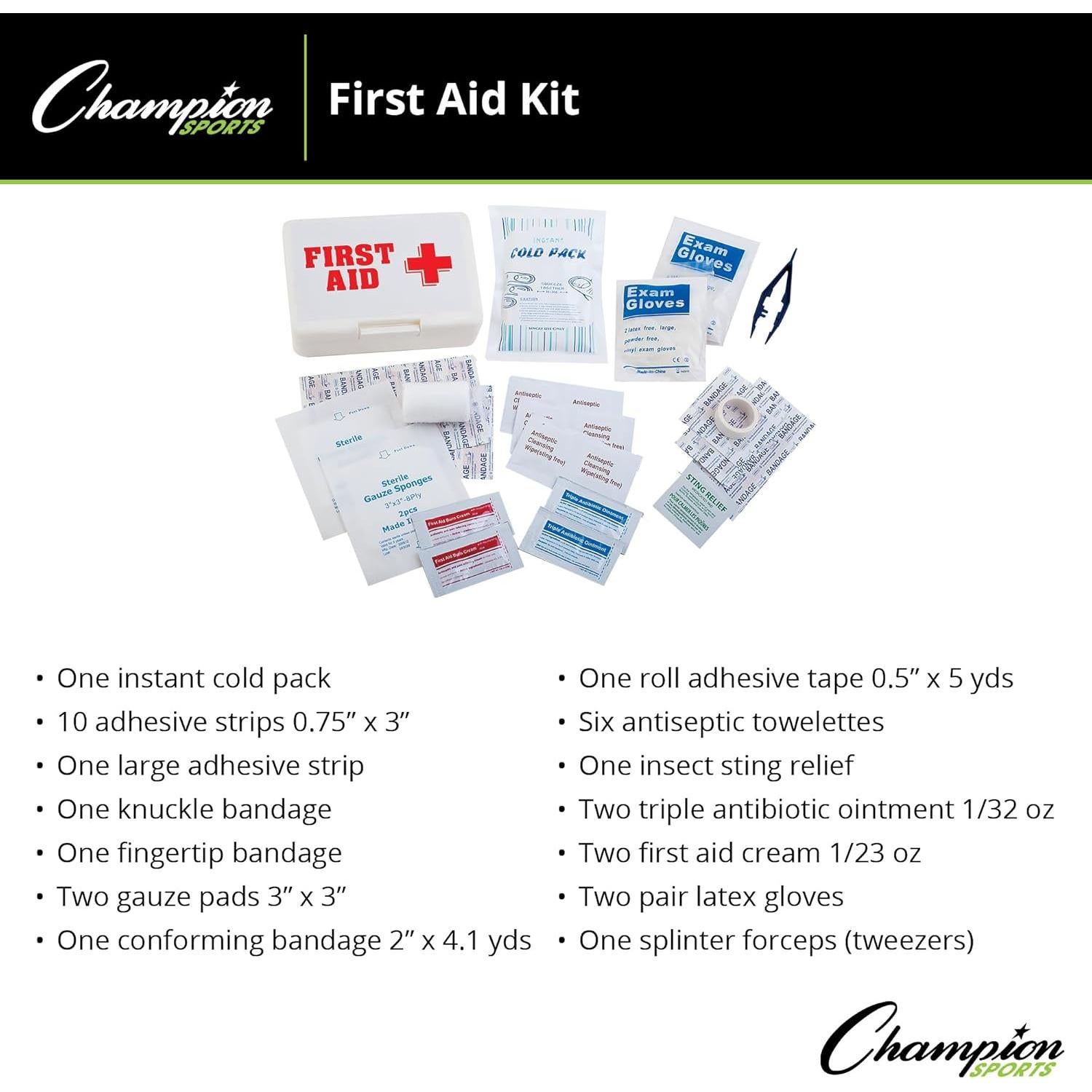 Kit de Primeros Auxilios Champion Sports - Estuche Blanco